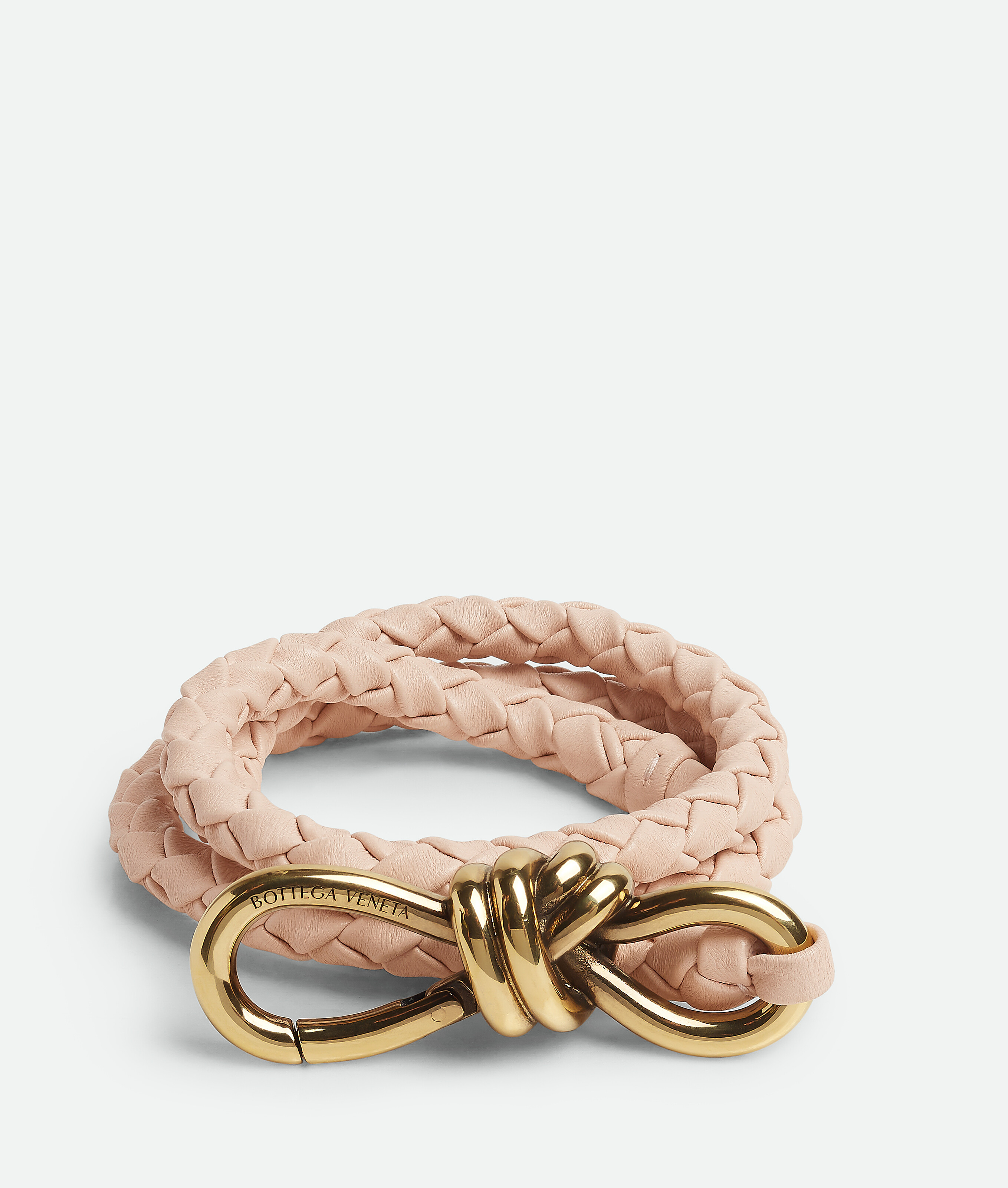 Bottega Veneta Women's Andiamo Intrecciato Leather Belt In Pink