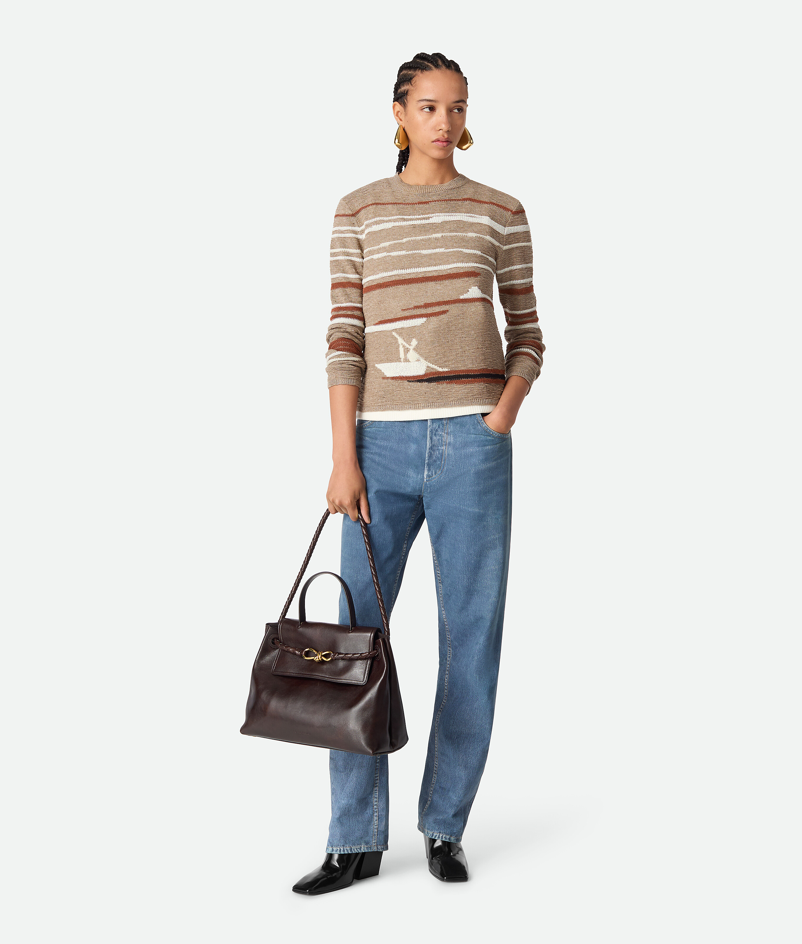 Bottega Veneta Ciao Ciao Knot Detail Leather Top Handle Bag
