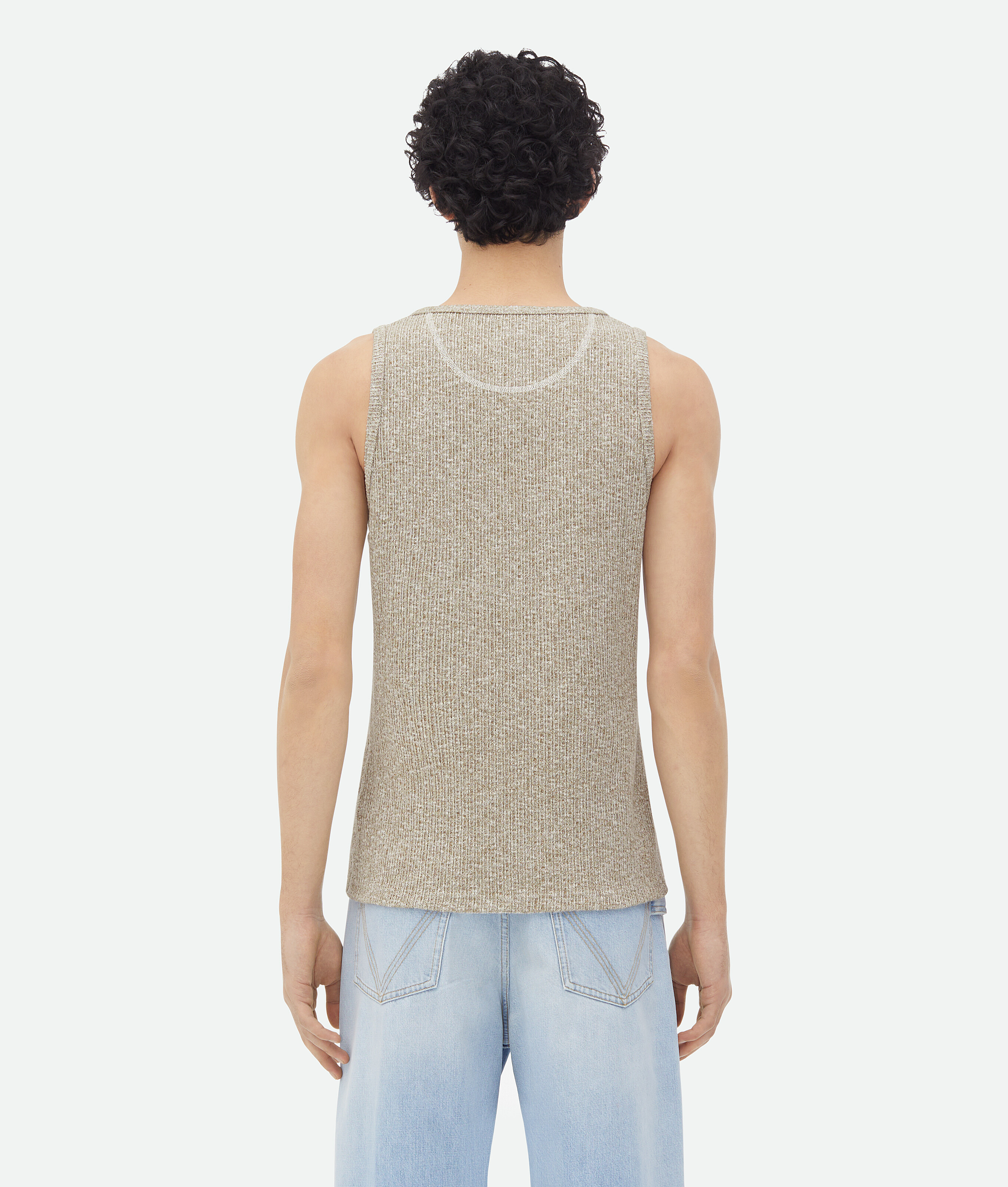 Shop Bottega Veneta Cotton Mouline Jersey Tank Top In Beige