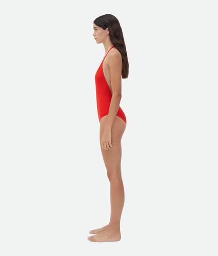 Stretch Nylon Halter Neck Swimsuit