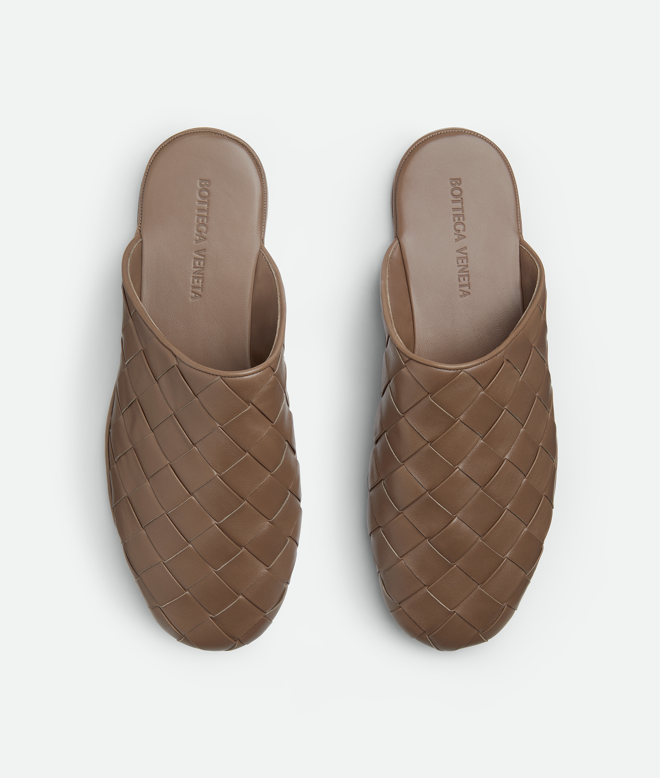 Bottega Veneta Woven Lambskin Leather Slip-on Mules In Pinecone