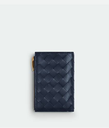 Bottega Veneta® Women's Small Intrecciato Tri-Fold Zip Wallet in