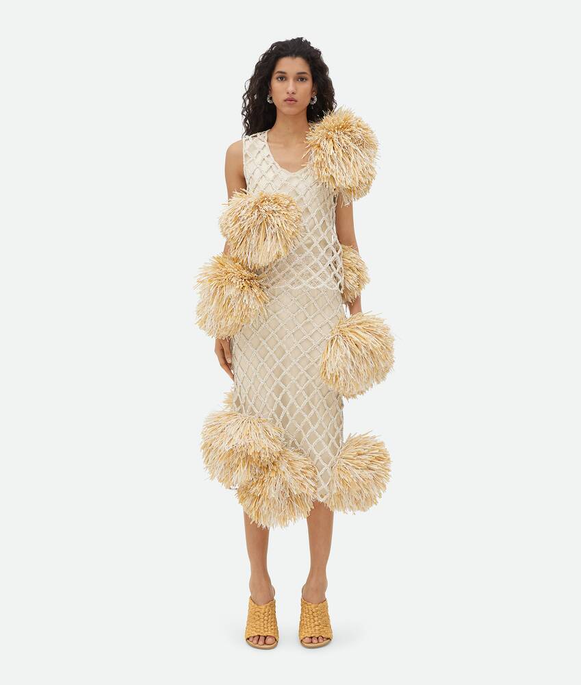 Display a large version of the product image 4 - Paper Mesh Crochet Skirt With Pompom