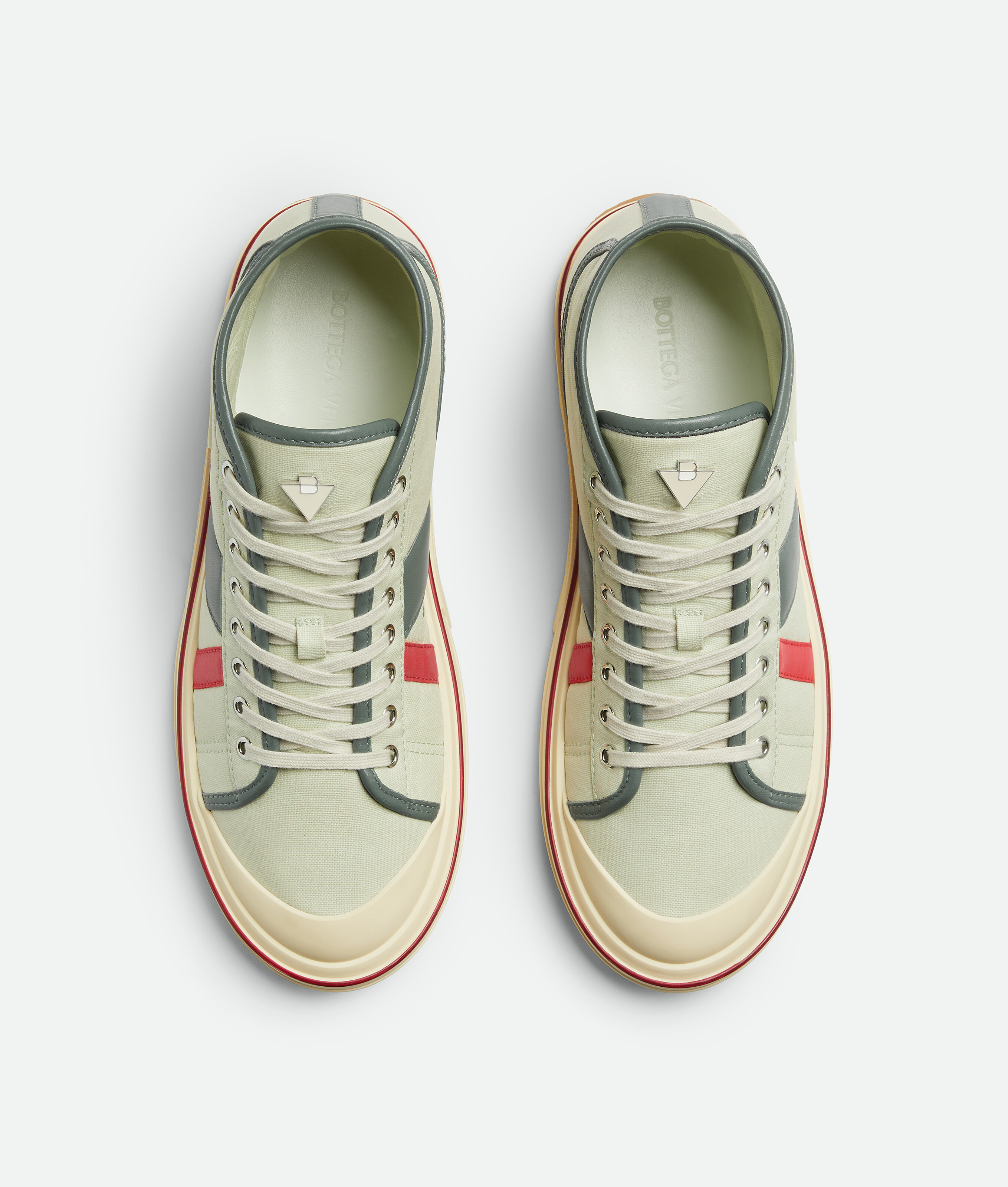 Bottega Veneta Sneakers In White Jade/aloe