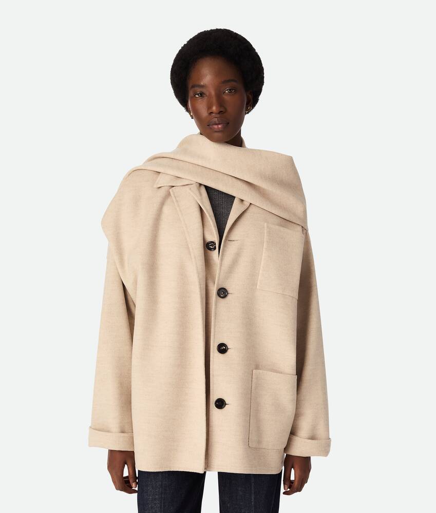 Display a large version of the product image 4 - Double Wool And Cashmere Short Coat