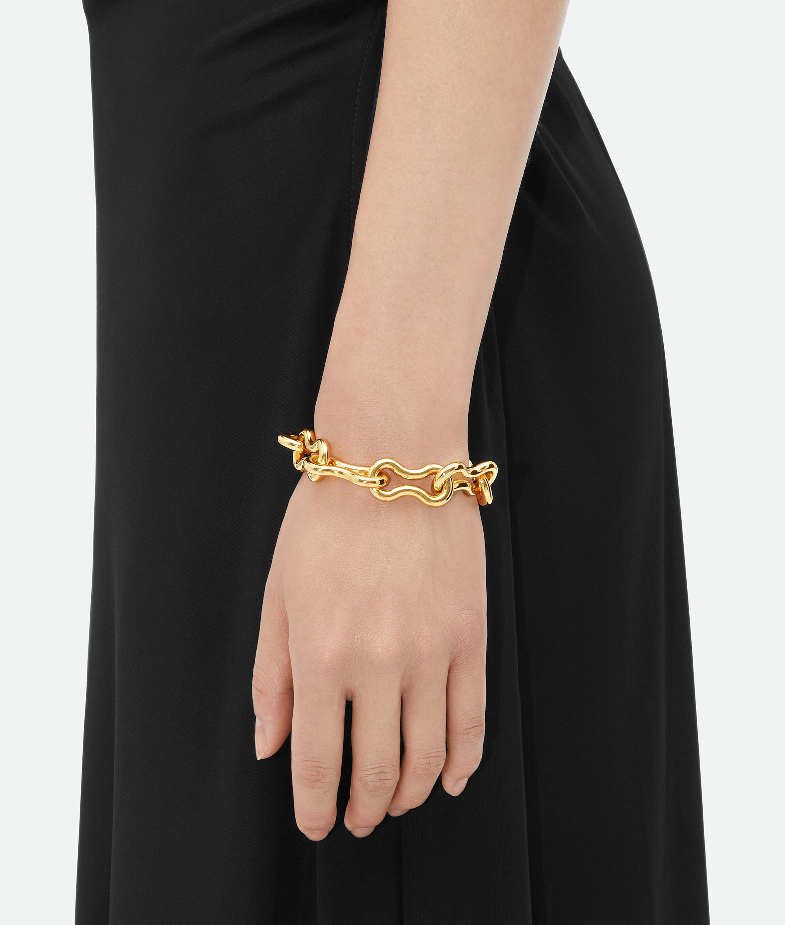 Shop Bottega Veneta Nest Chain Armband In Gold