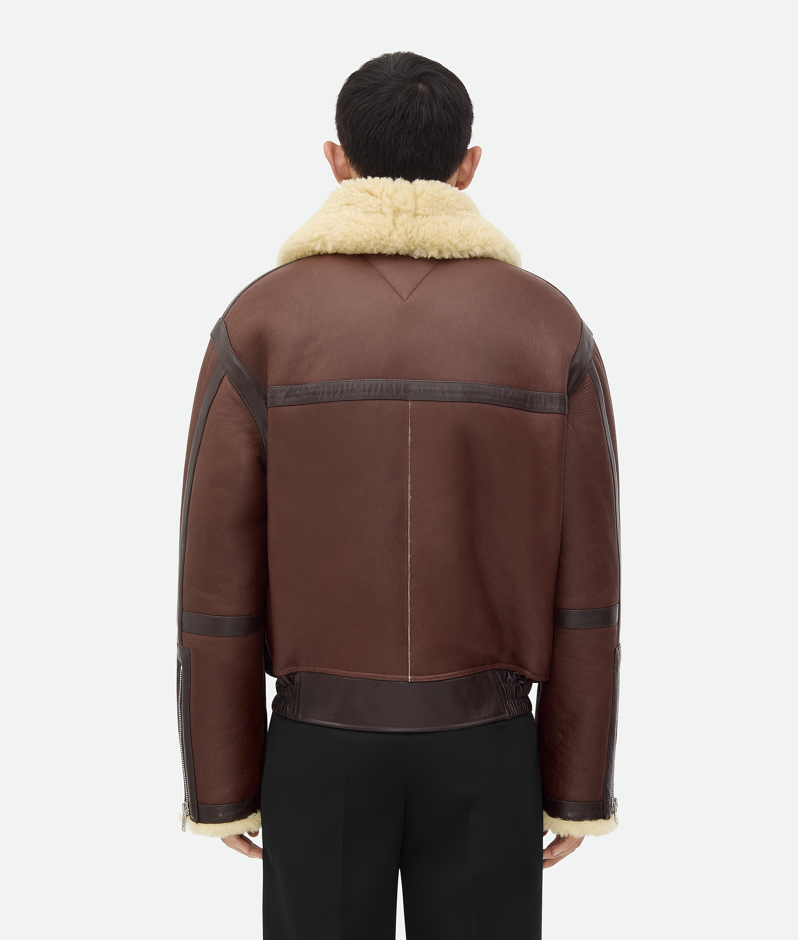 Bottega Veneta Fliegerjacke Aus Shearling In Bitter Chocolate/birch