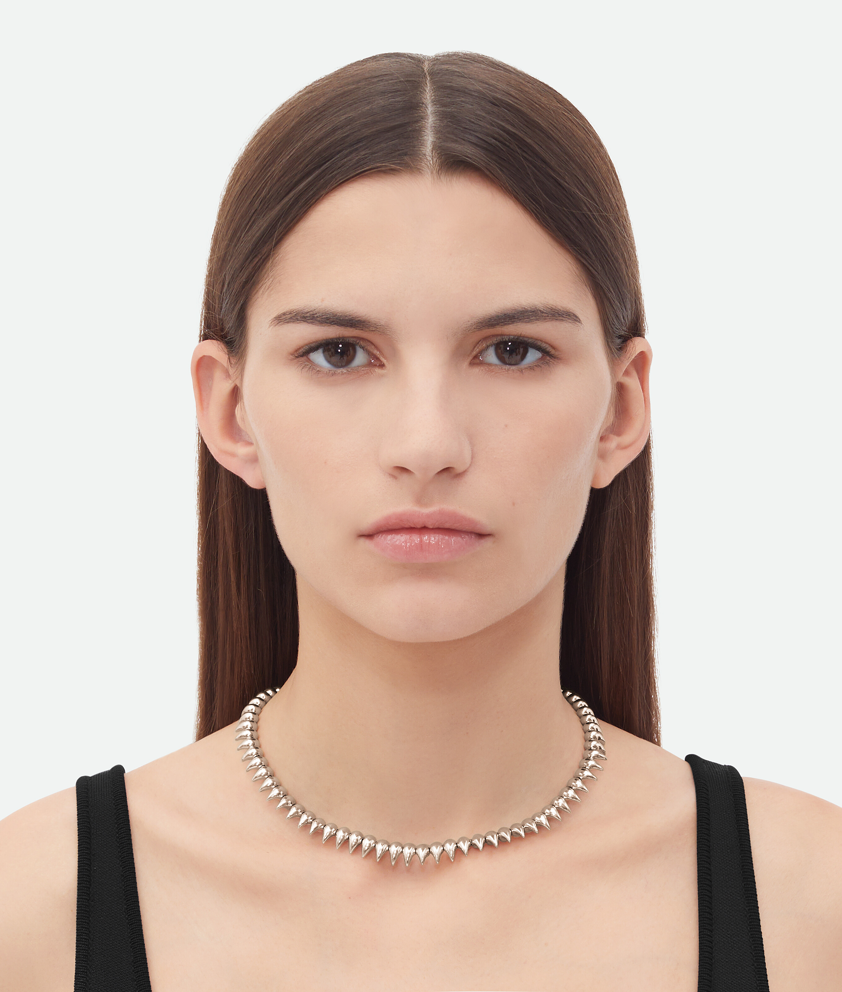 Shop Bottega Veneta Drop Necklace In Silver