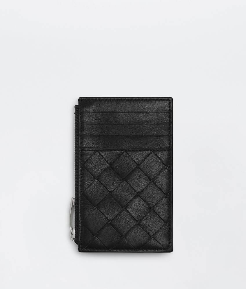Zipped Card Holder With Coin Purse in Nero | Bottega Veneta® US