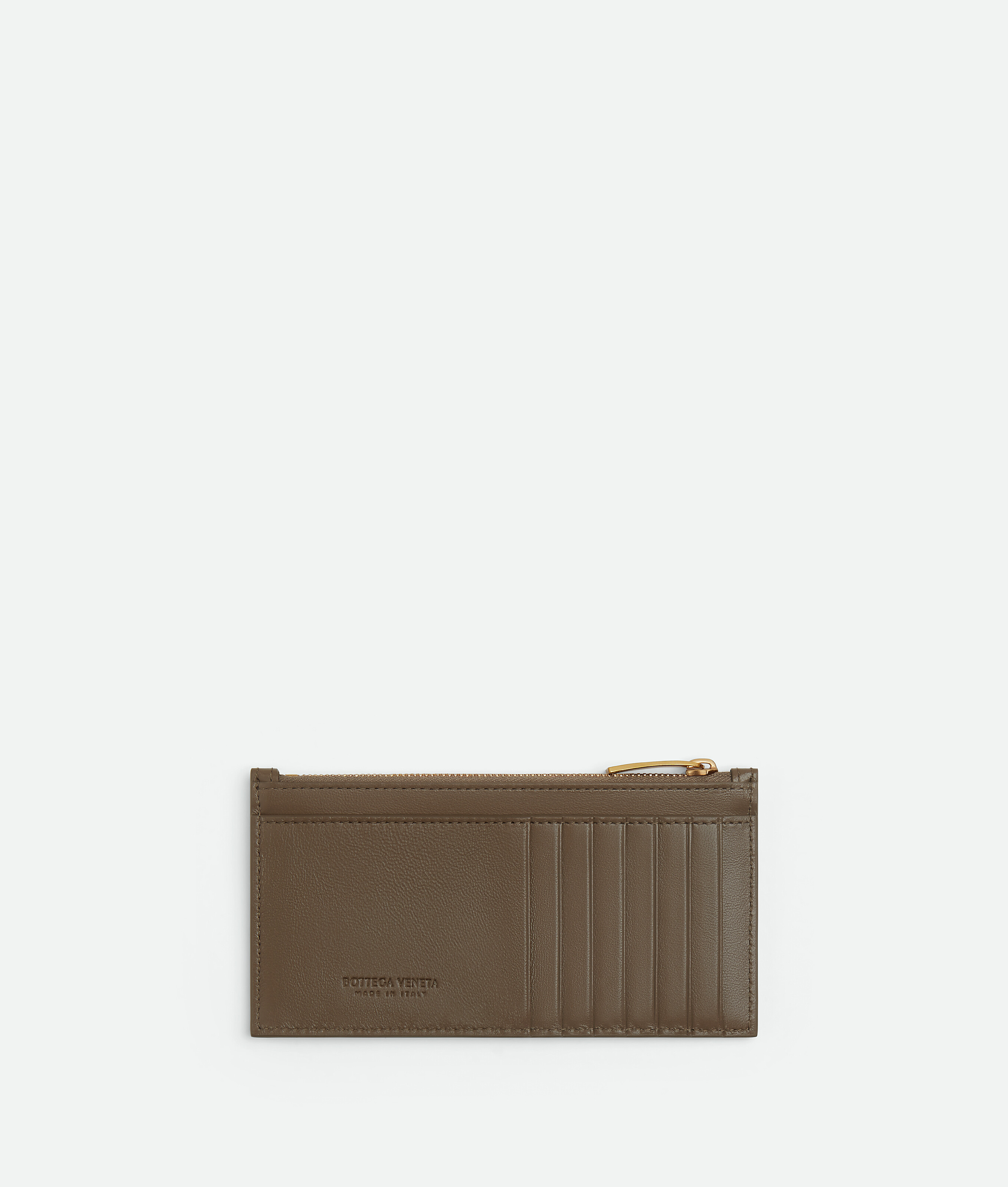 Shop Bottega Veneta Cassette Long Zipped Card Case In Brown