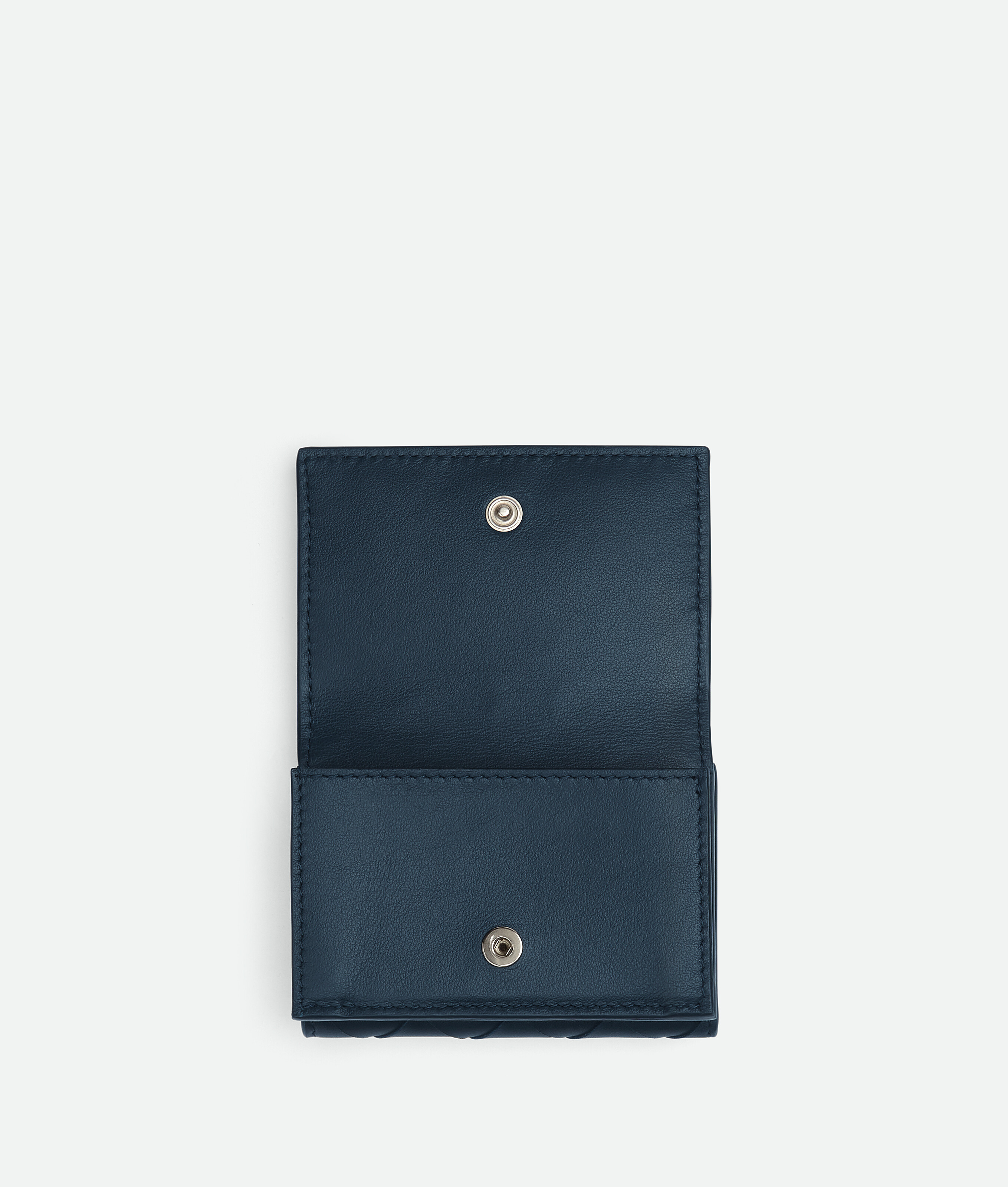 Shop Bottega Veneta Tiny Intrecciato Tri-fold Portemonnaie In Blue