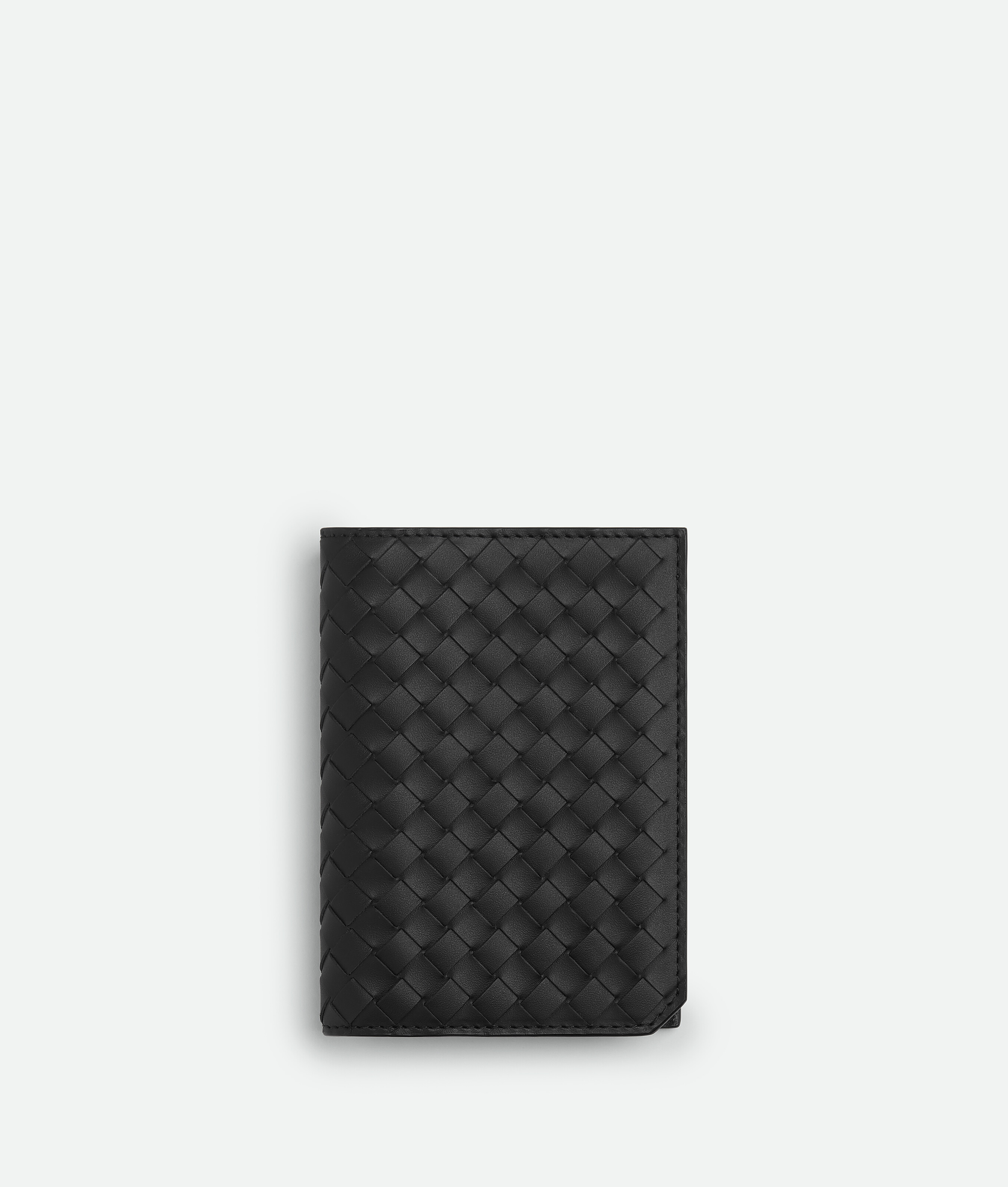 Bottega Veneta Intrecciato Piccolo Passport Case In Black