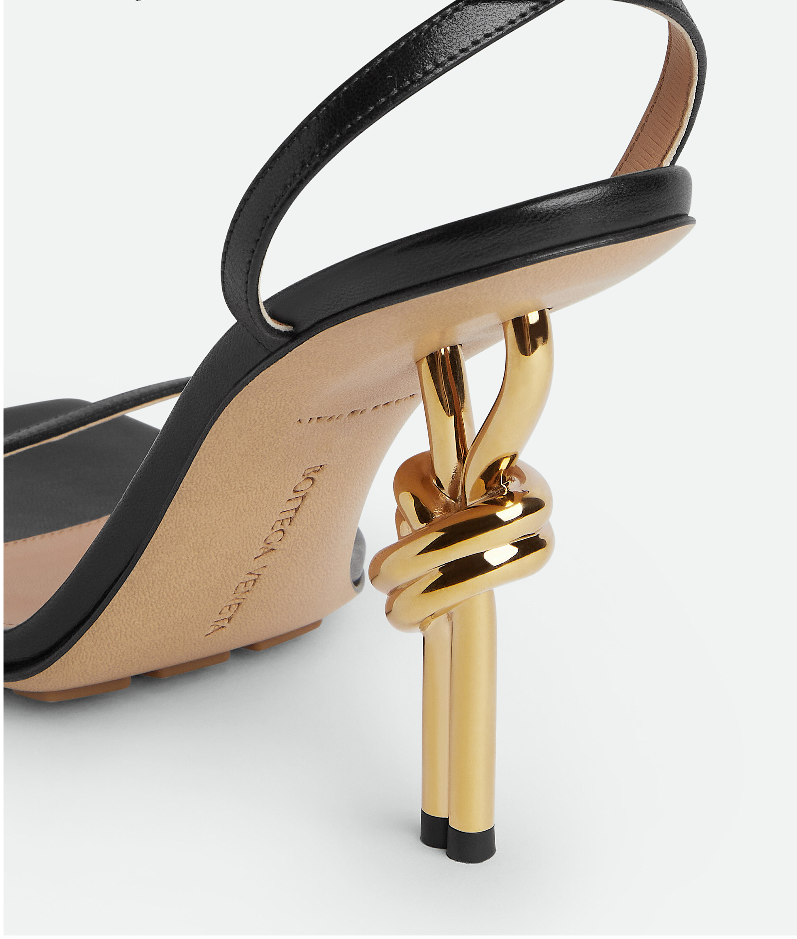 Bottega Veneta Leather Knot-heel Ankle-strap Sandals In Black