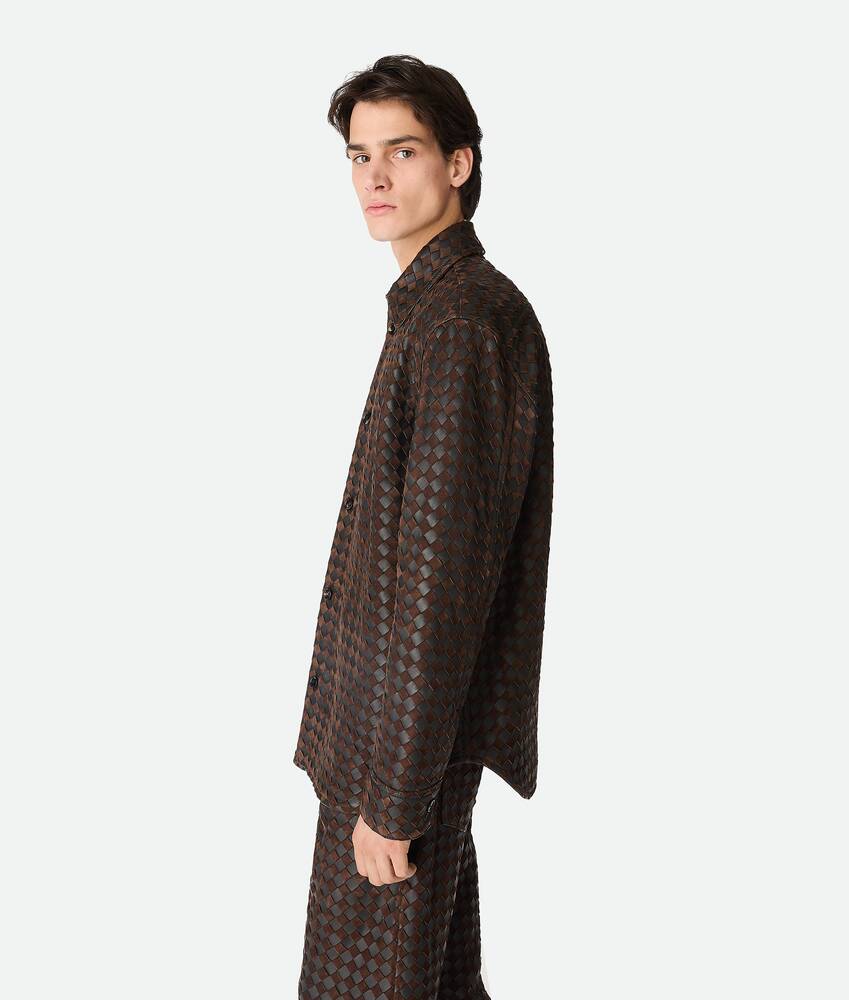 Display a large version of the product image 2 - Intrecciato Leather And Suede Shirt