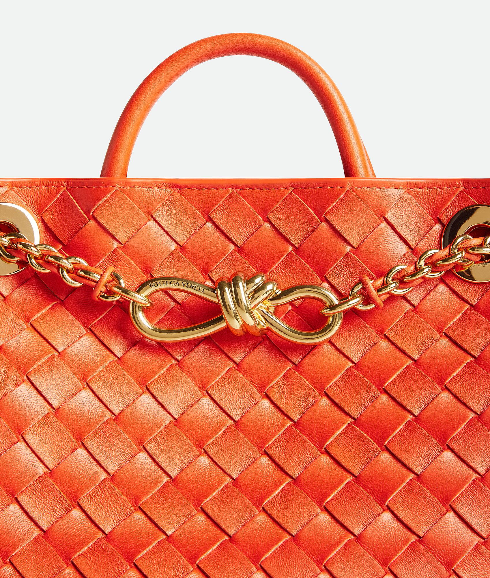 Bottega Veneta® Women's Small Andiamo With Chain in Orange. Shop online ...