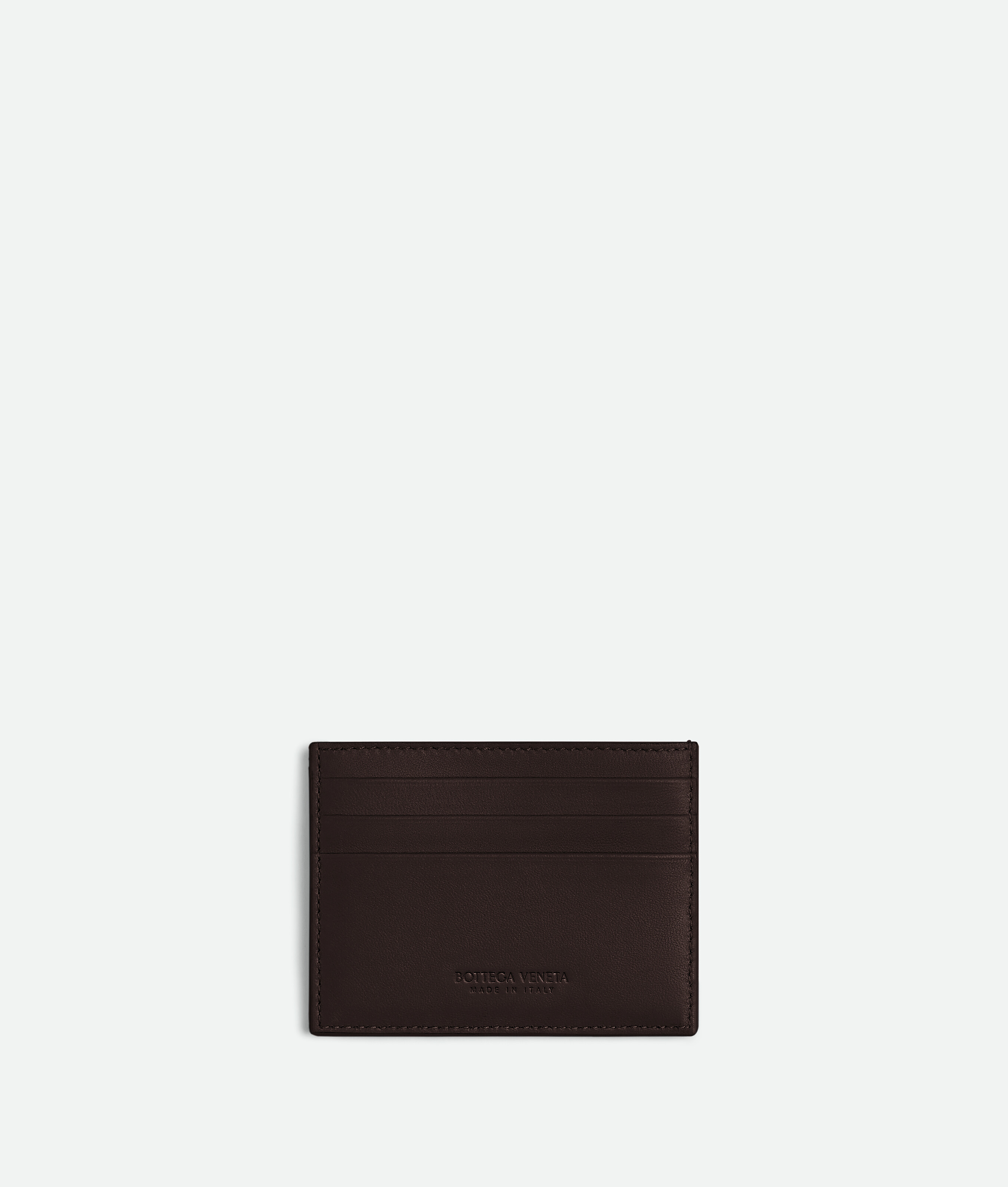 Shop Bottega Veneta Intrecciato Diagonal Credit Card Case In Brown