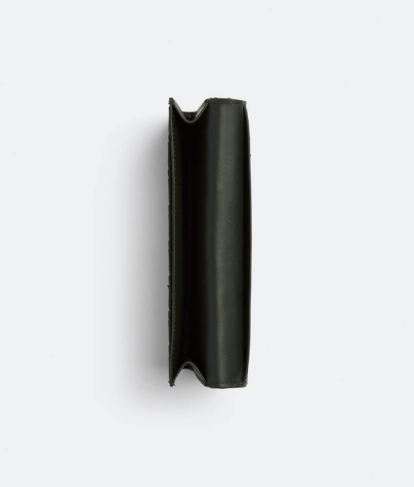 Bottega Veneta® Men's Intrecciato Flap Card Case in Dark Green / Travertine.  Shop online now.