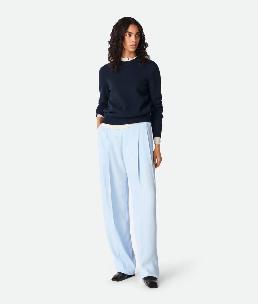 Display a large version of the product image 1 - Viscose And Silk Twill Straight Trousers