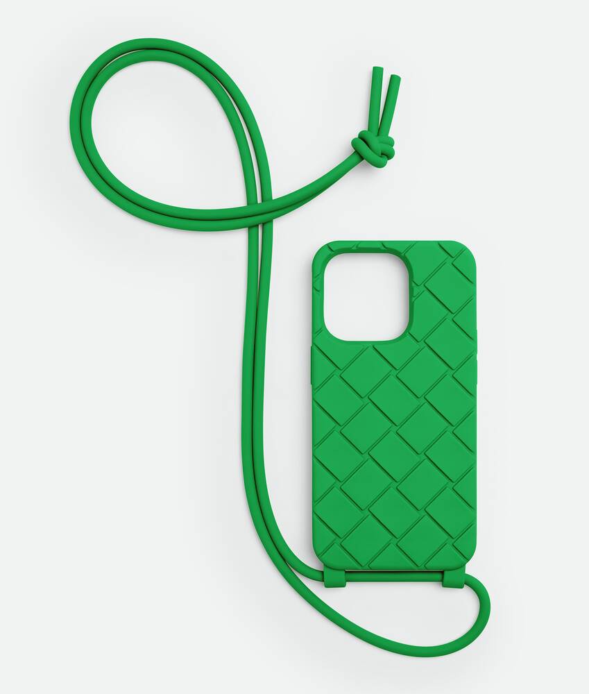 Bottega Veneta® Iphone 14 Pro Case On Strap in Parakeet. Shop