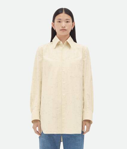 Textured Criss-Cross Cotton Shirt
