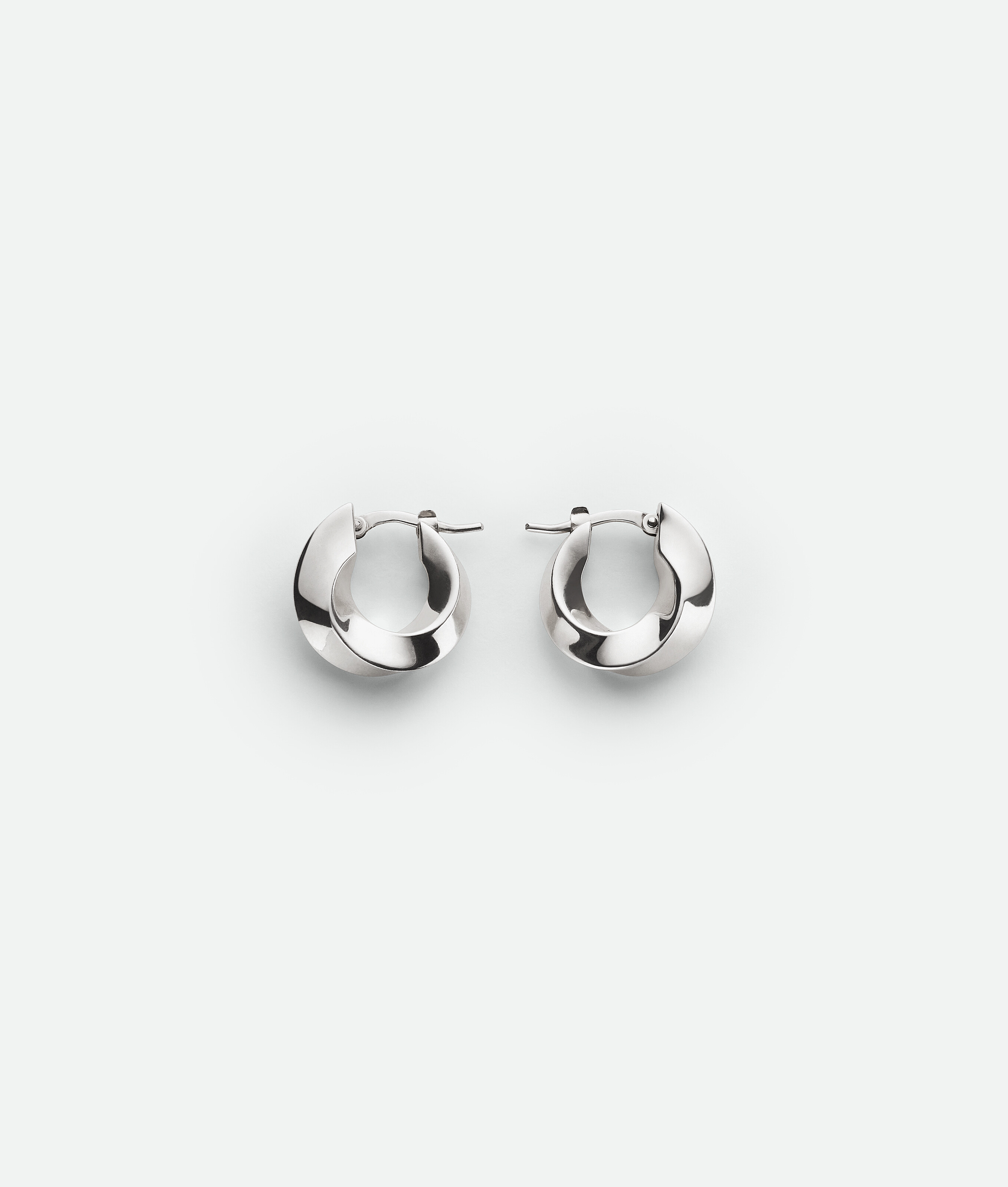 Bottega Veneta Twist Hoop Earrings In Silver