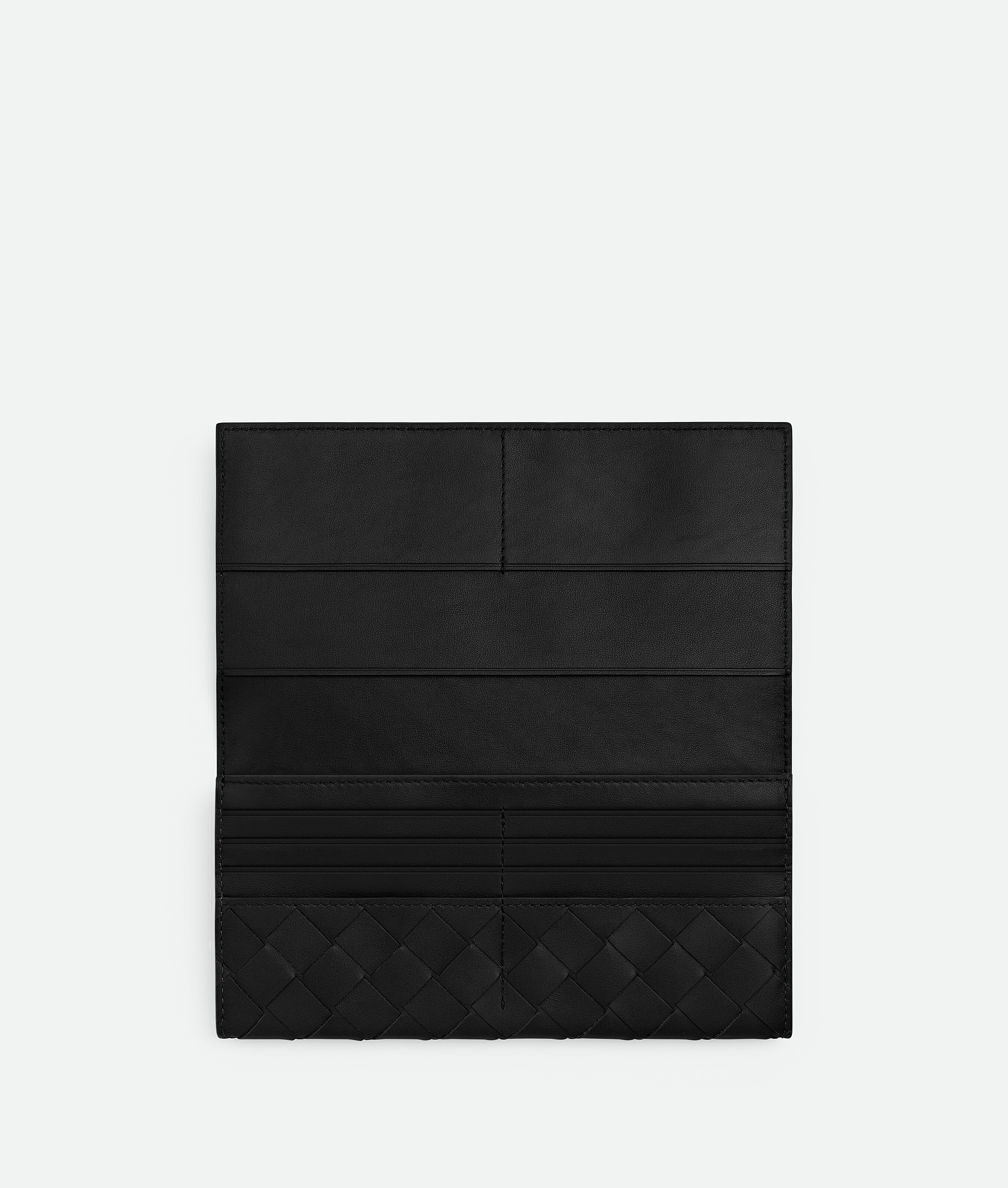 Shop Bottega Veneta Long Wallet With Coin Purse In Black