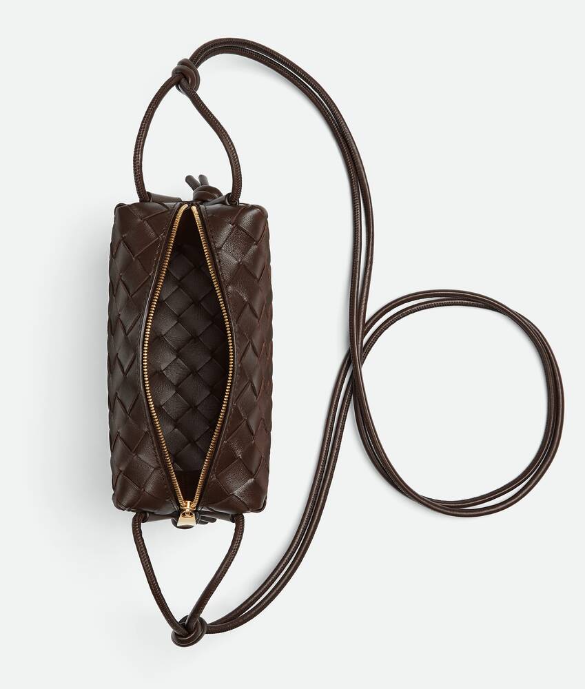Loop Mini Leather Shoulder Bag in Brown - Bottega Veneta