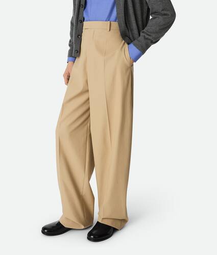 Pantalon droit en sergé de coton