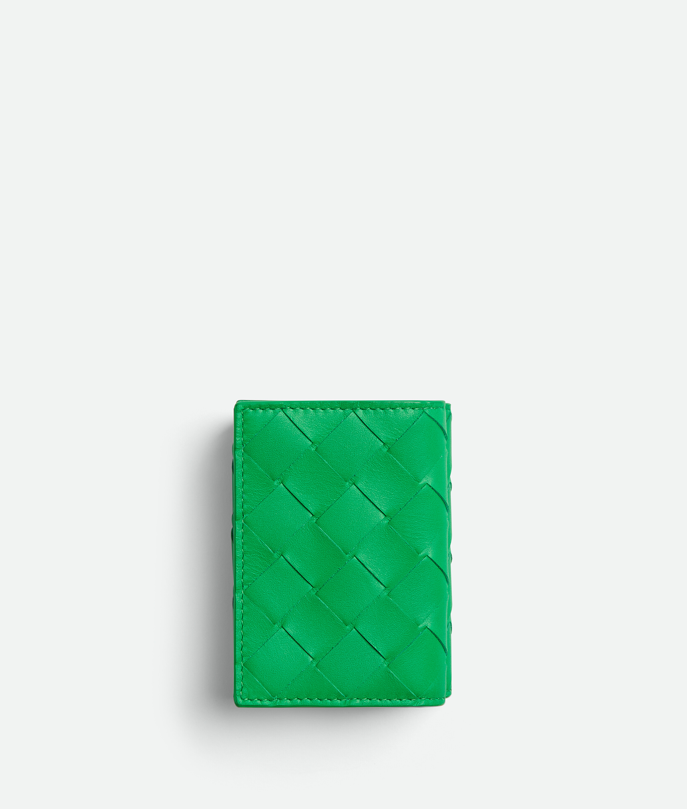 Bottega Veneta Tiny Intrecciato Tri-fold Portemonnaie In Green