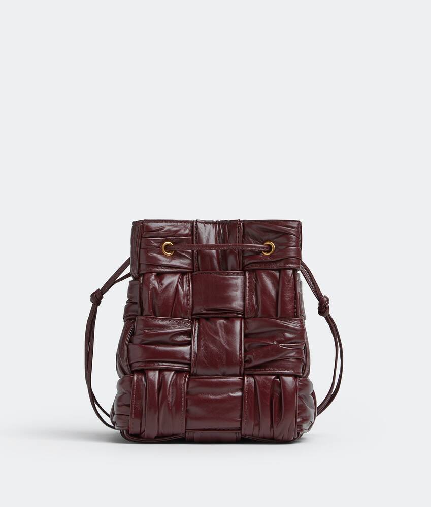 Bottega Veneta® Small Cassette Bucket Bag in Barolo. Shop online now.