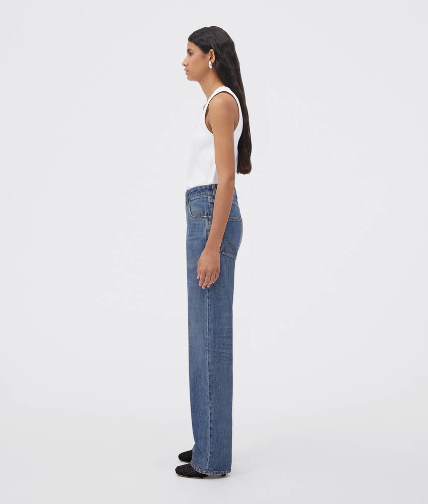Display a large version of the product image 2 - Medium Washed High Rise Straight Denim
