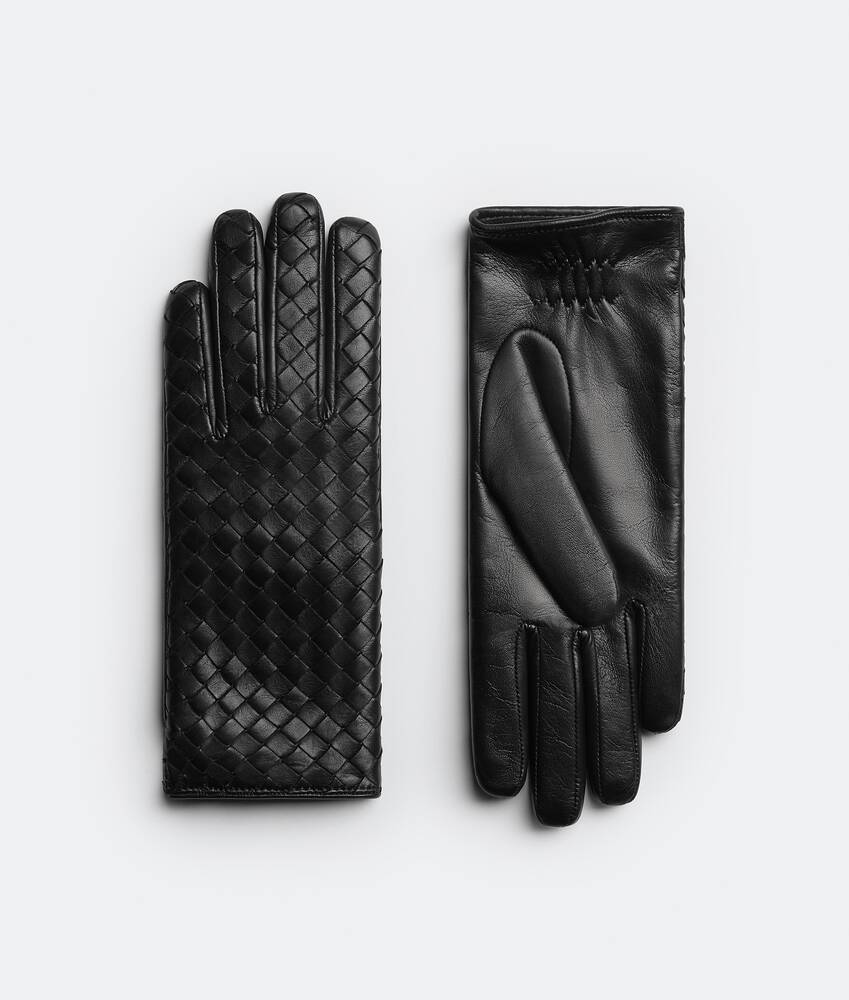 Afficher une grande image du produit 1 - Gants en cuir Intrecciato