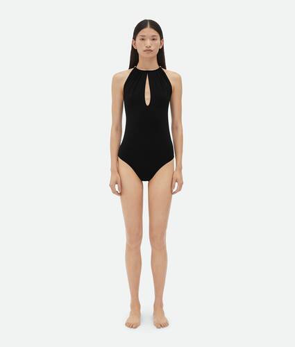 Stretch Nylon Swimsuit With Knot Detail At Neck