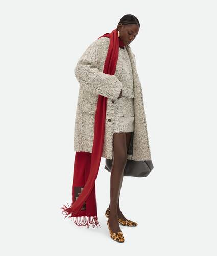 Bi-Color Wool Boucle Coat