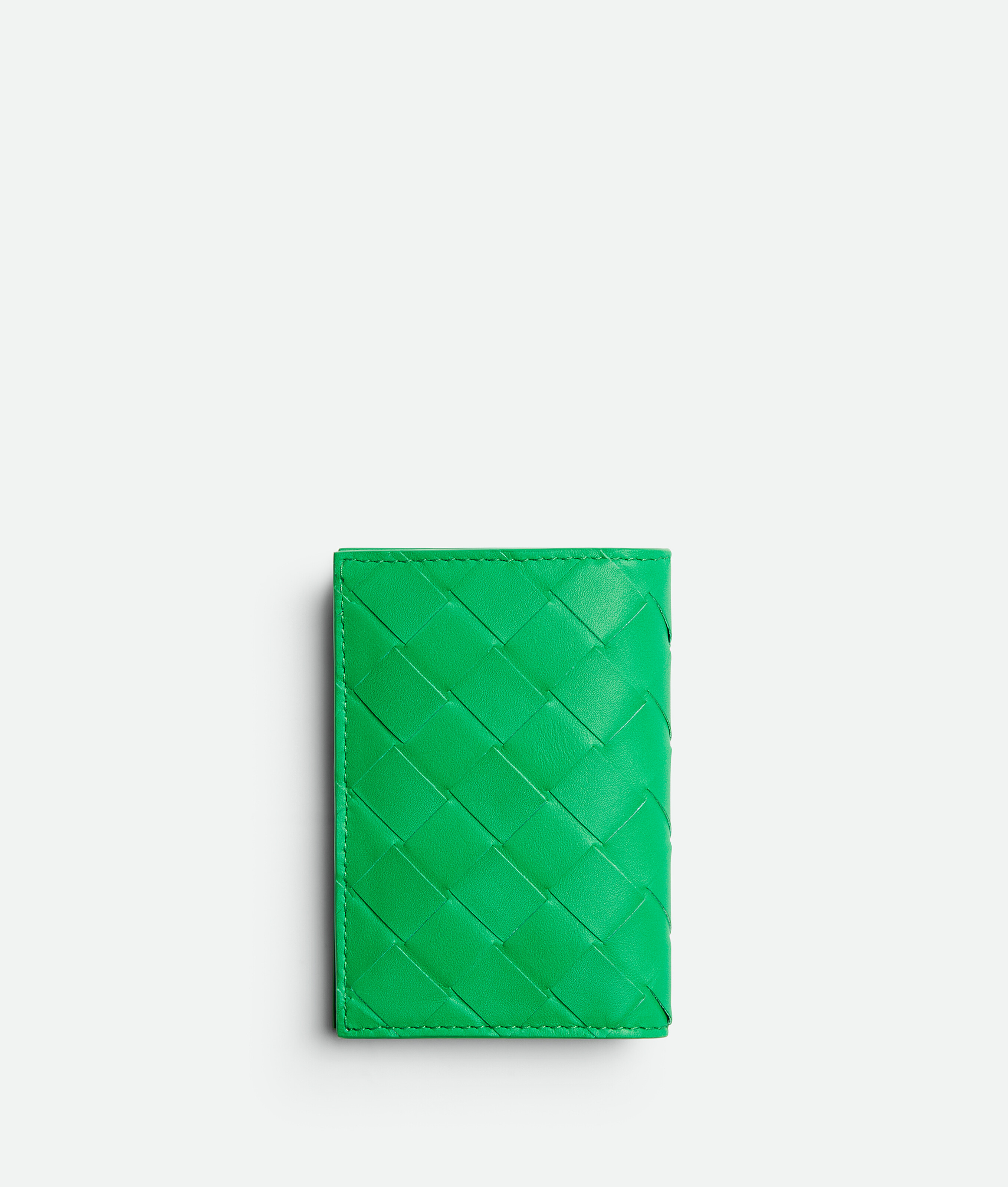 Bottega Veneta Intrecciato Flap Card Case In Green