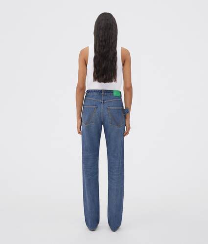 Medium Washed High Rise Straight Denim