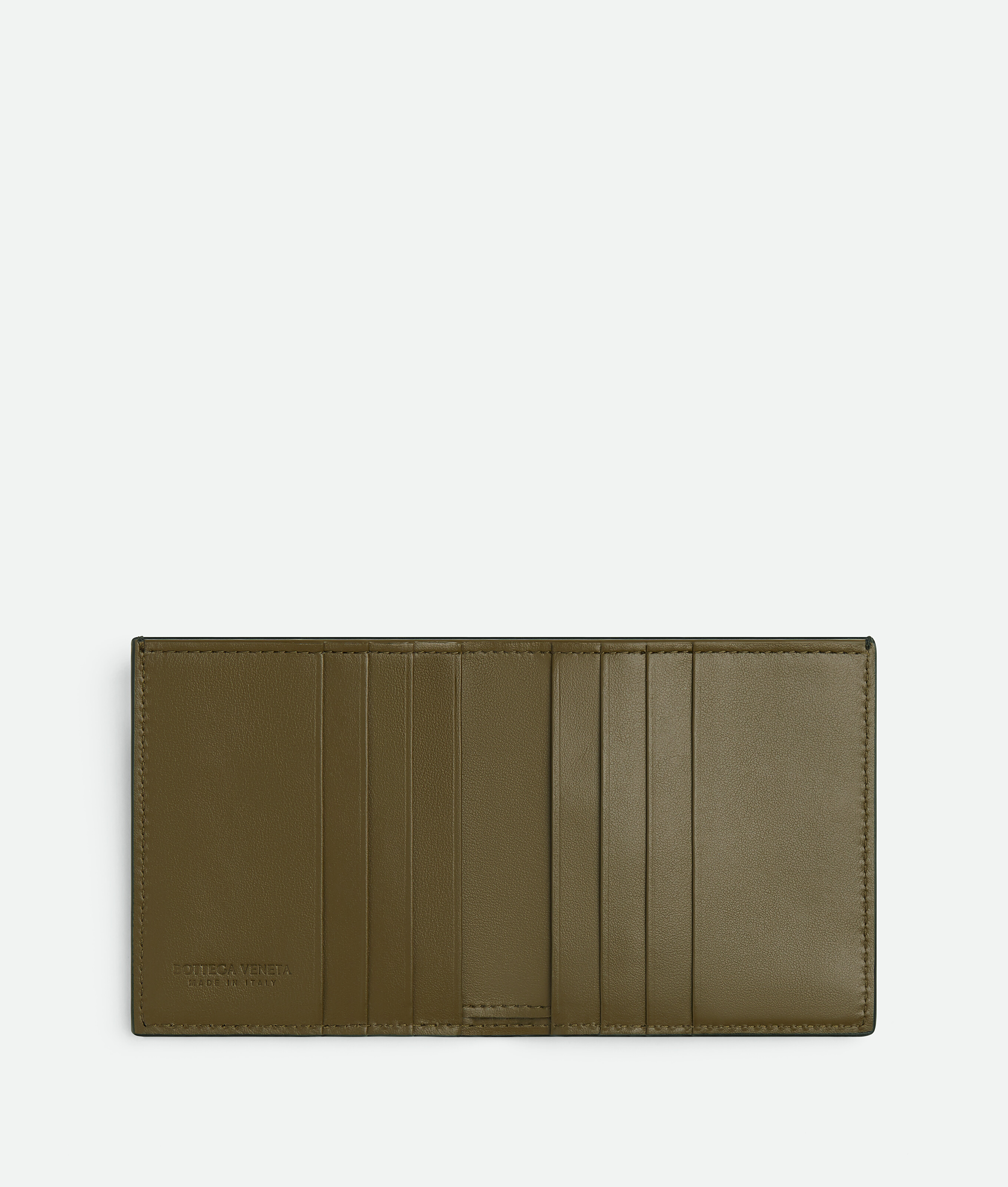 Shop Bottega Veneta Intrecciato Slim Bi-fold Wallet In Green