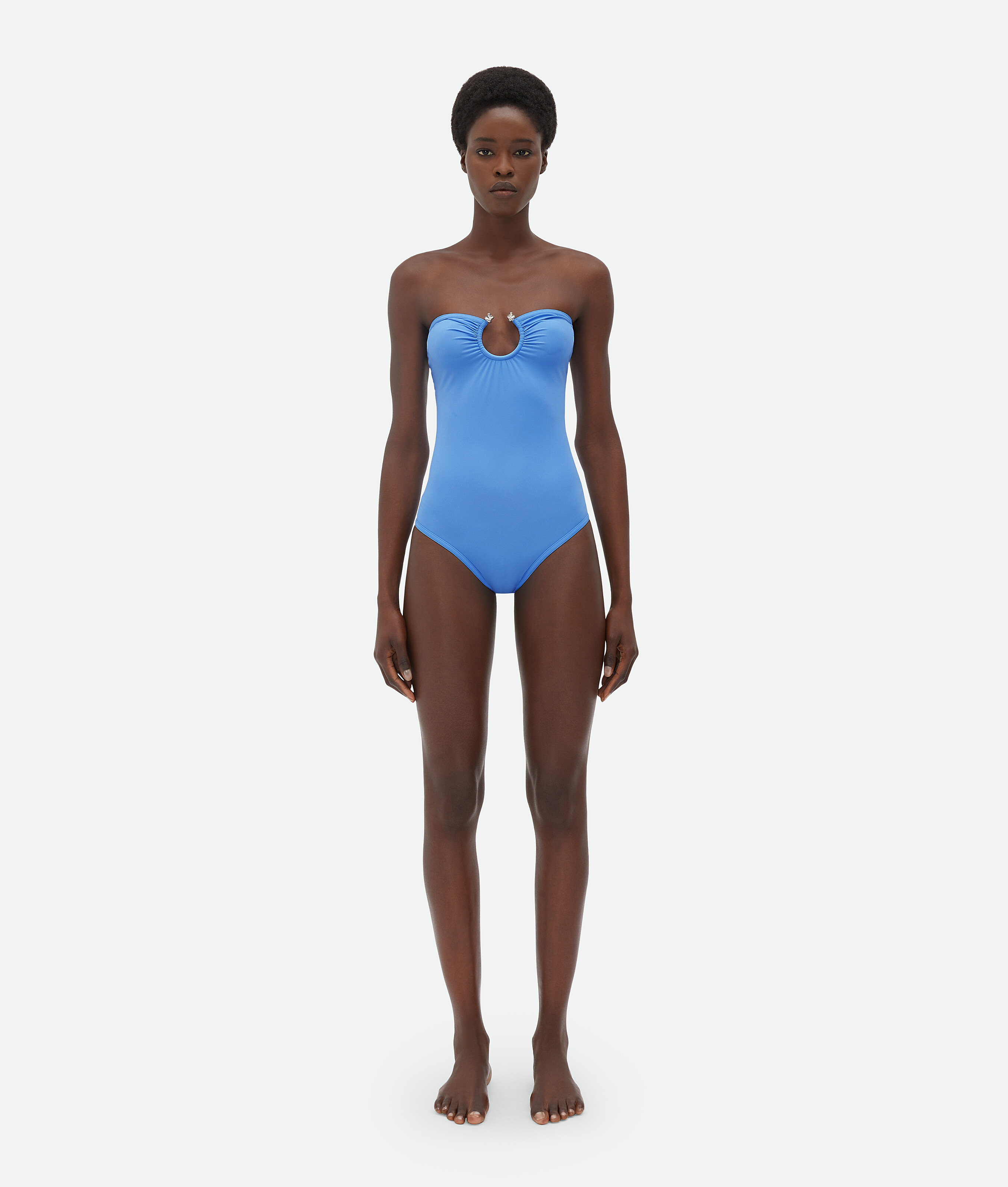 Bottega Veneta Stretch Nylon Swimsuit In Blue