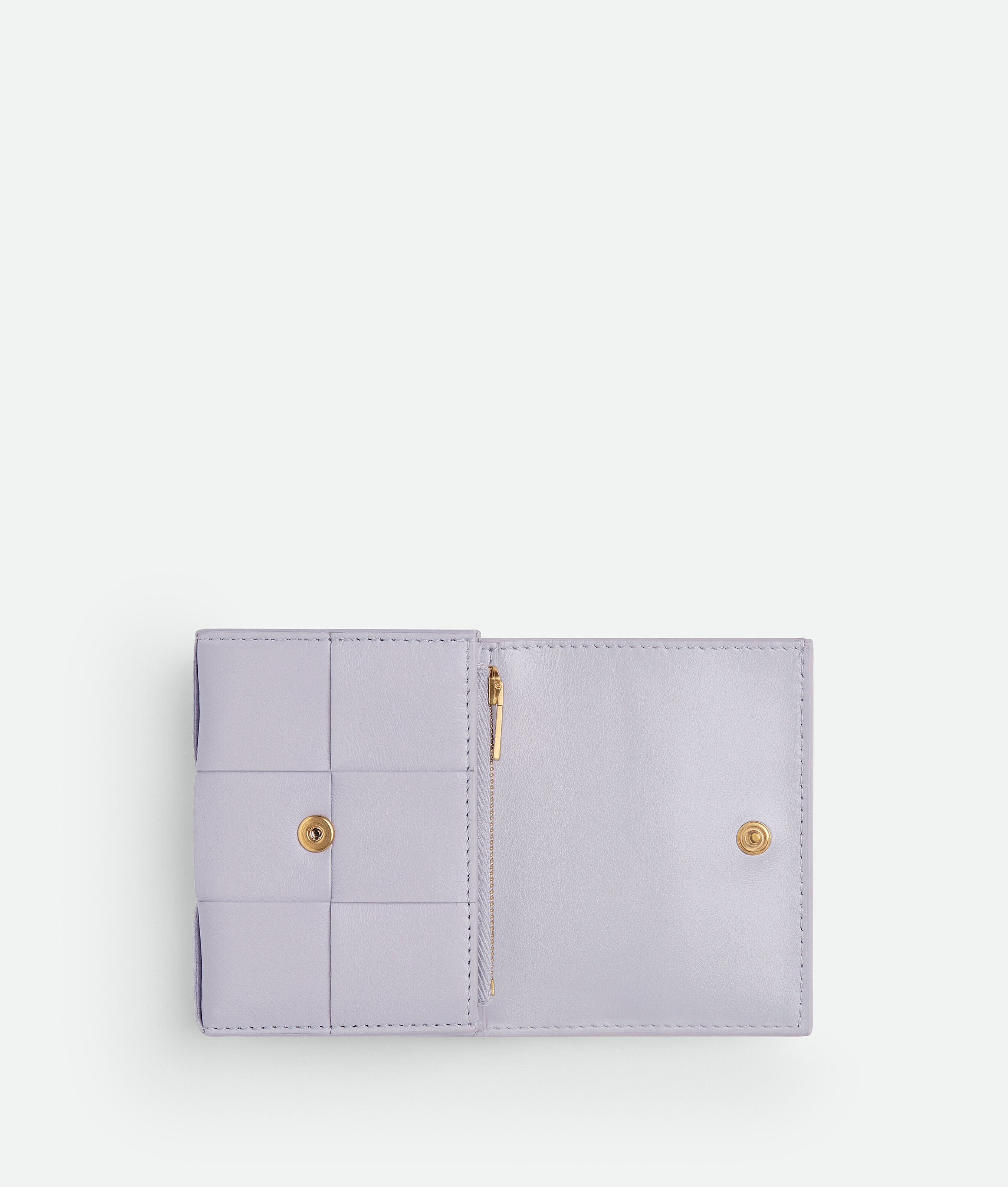 Shop Bottega Veneta Small Cassette Tri-fold Zip Wallet In Purple