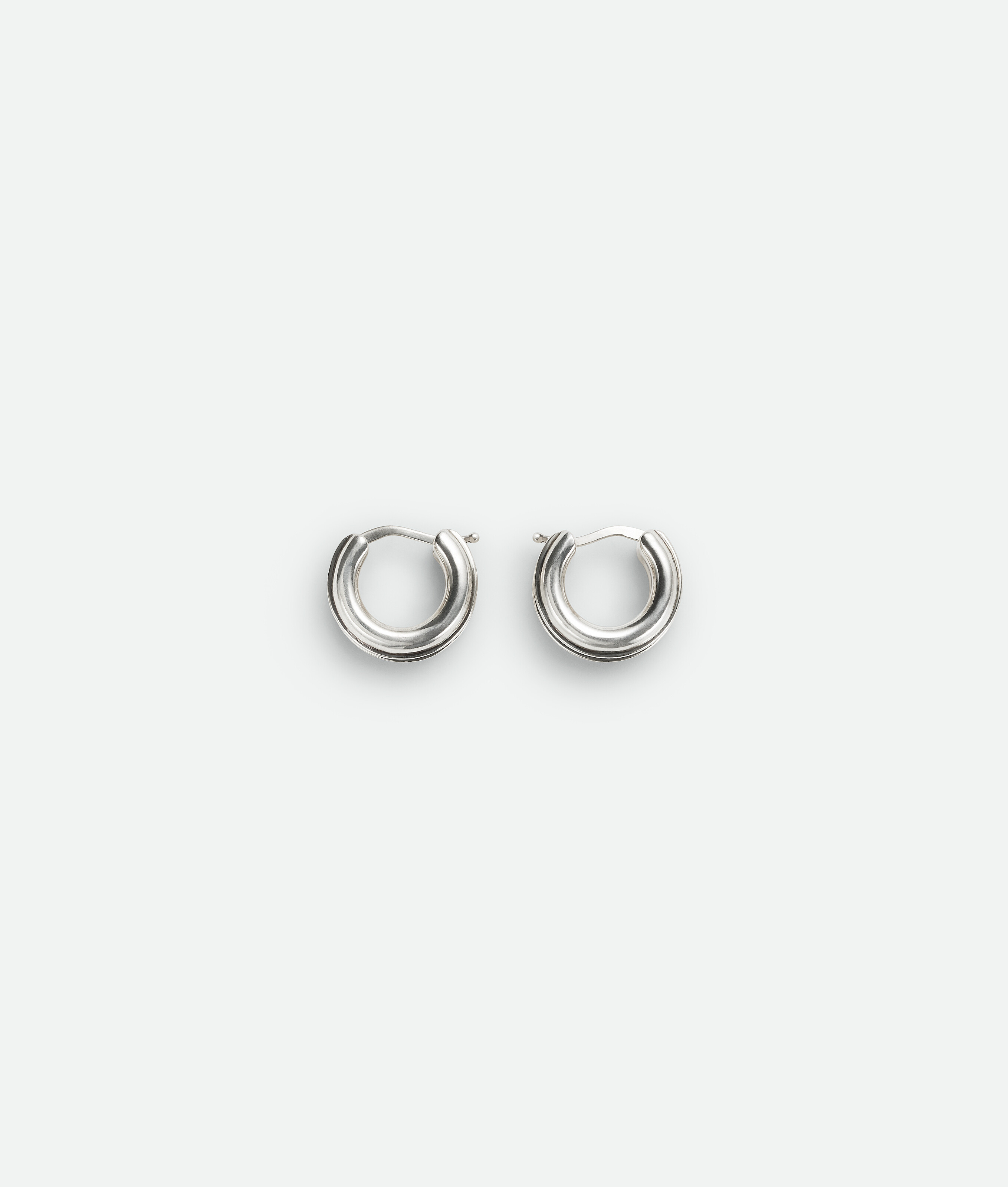 Bottega Veneta Watch Hoop Earrings In Silver
