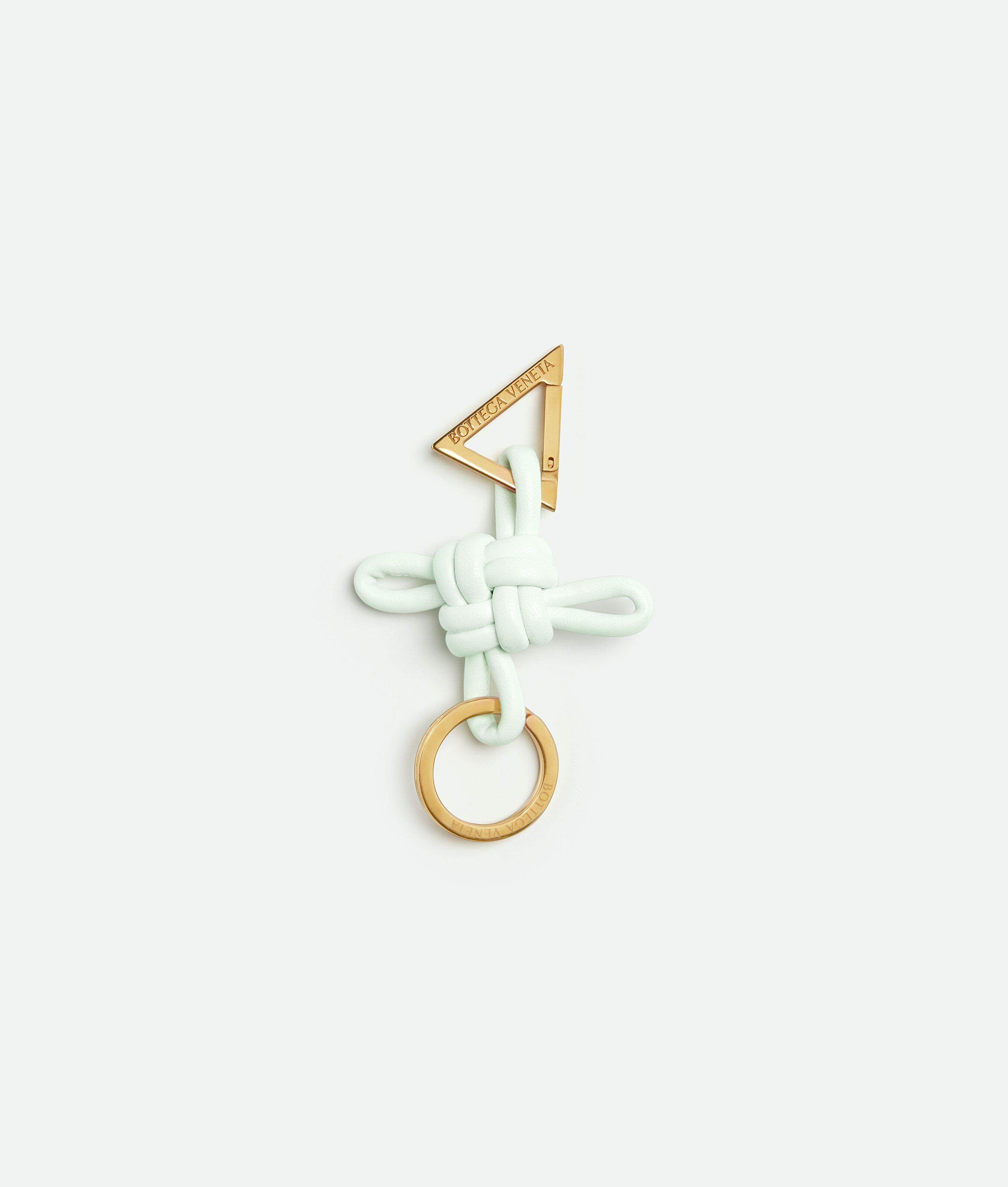 Bottega Veneta Triangle Key Ring In White