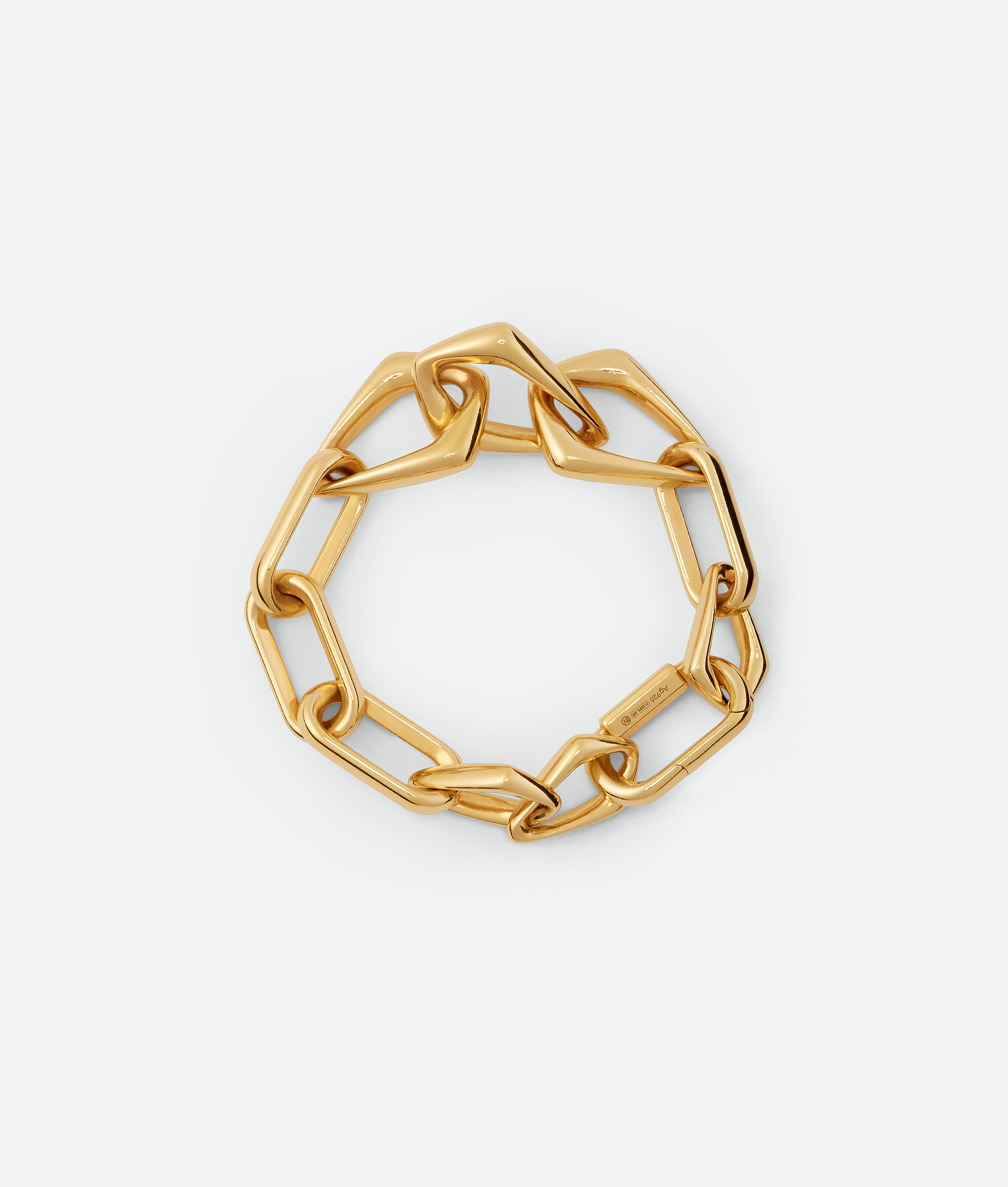 Shop Bottega Veneta Chain Bracelet In Yellow Gold