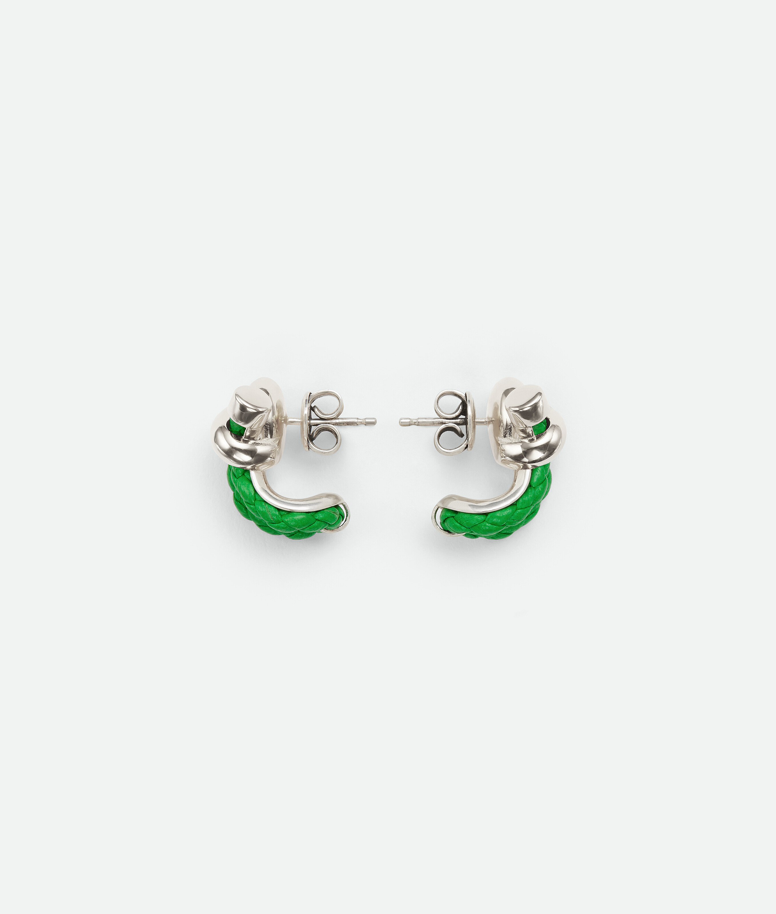 Bottega Veneta Knot Hoop Earrings In Green