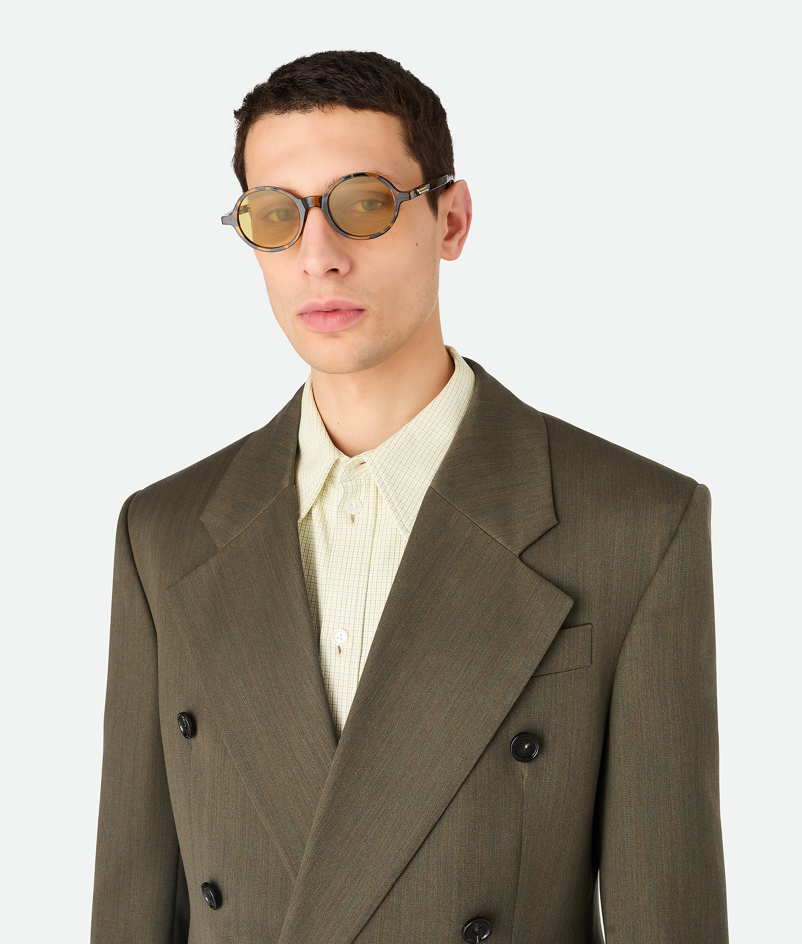 Bottega Veneta Intrecciato Square Sunglasses - Havana/brown - Unisex