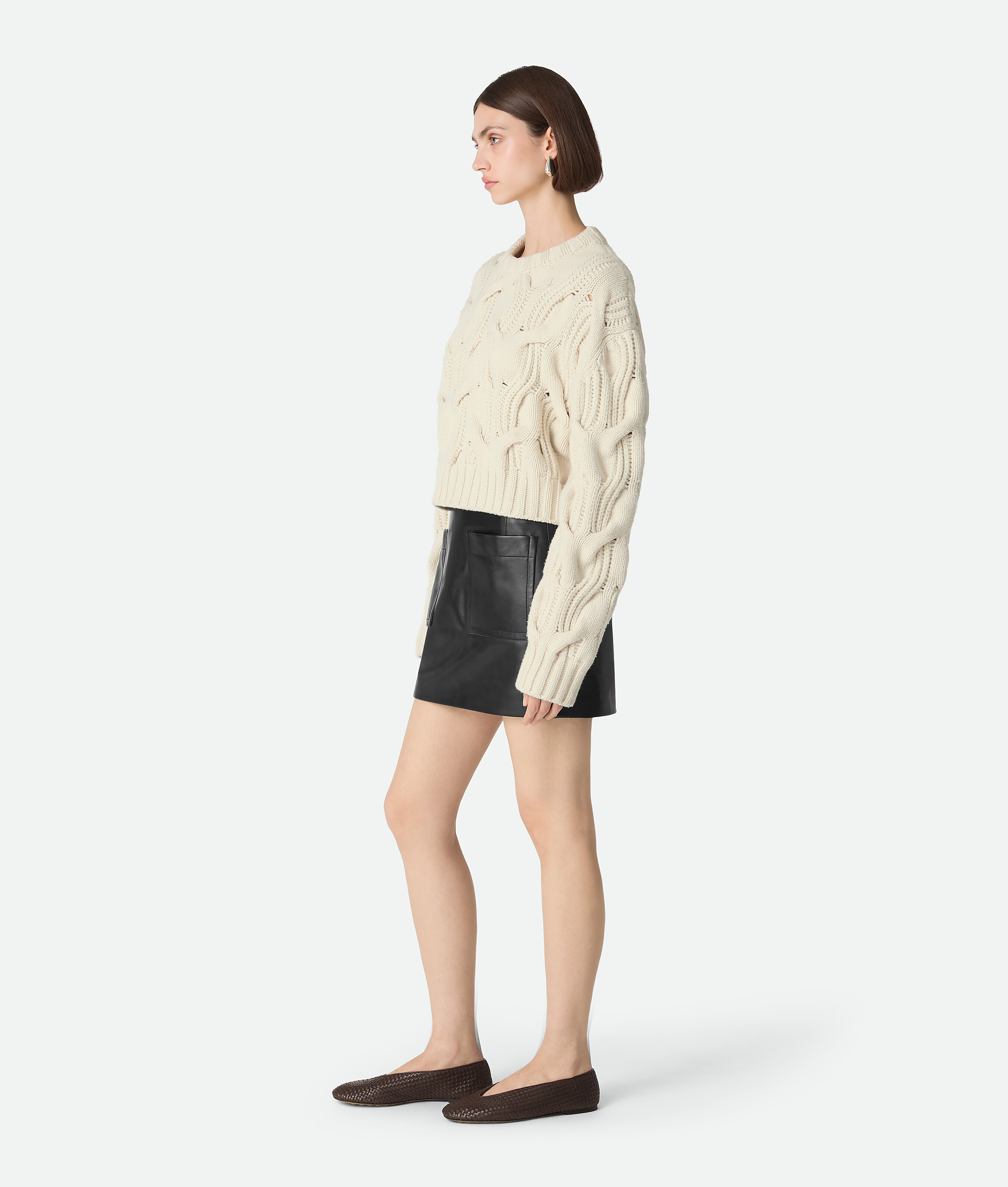 Bottega Veneta Leather Skirt In Black