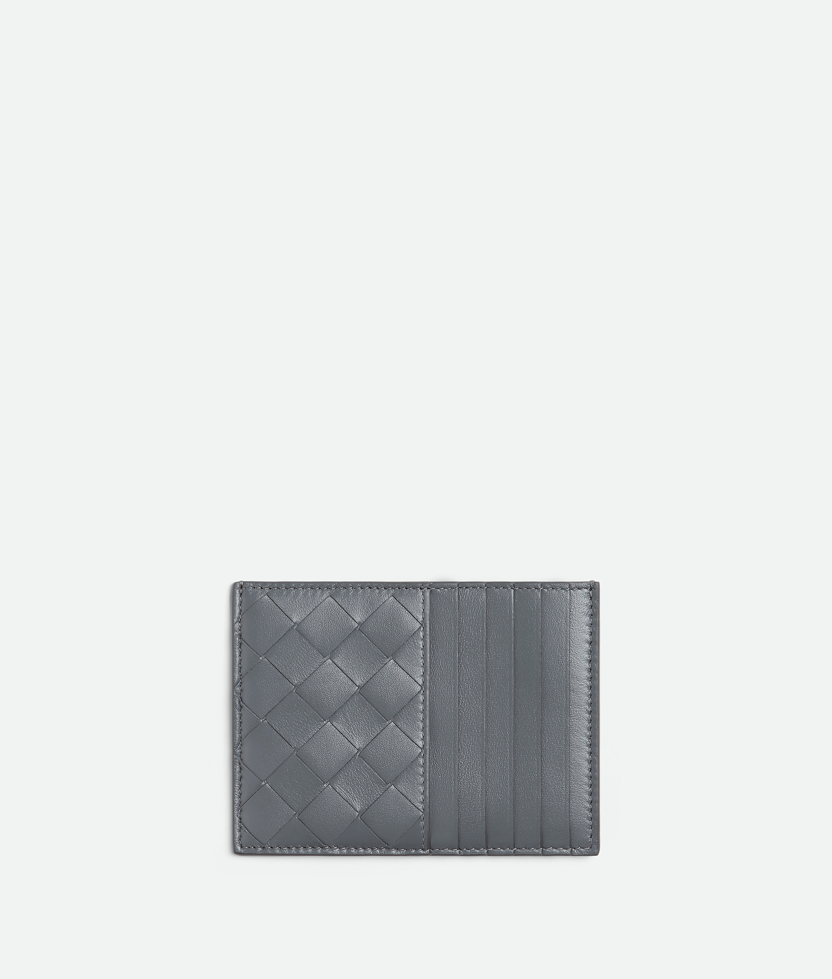 Bottega Veneta Card Case With Coin Purse In Grey