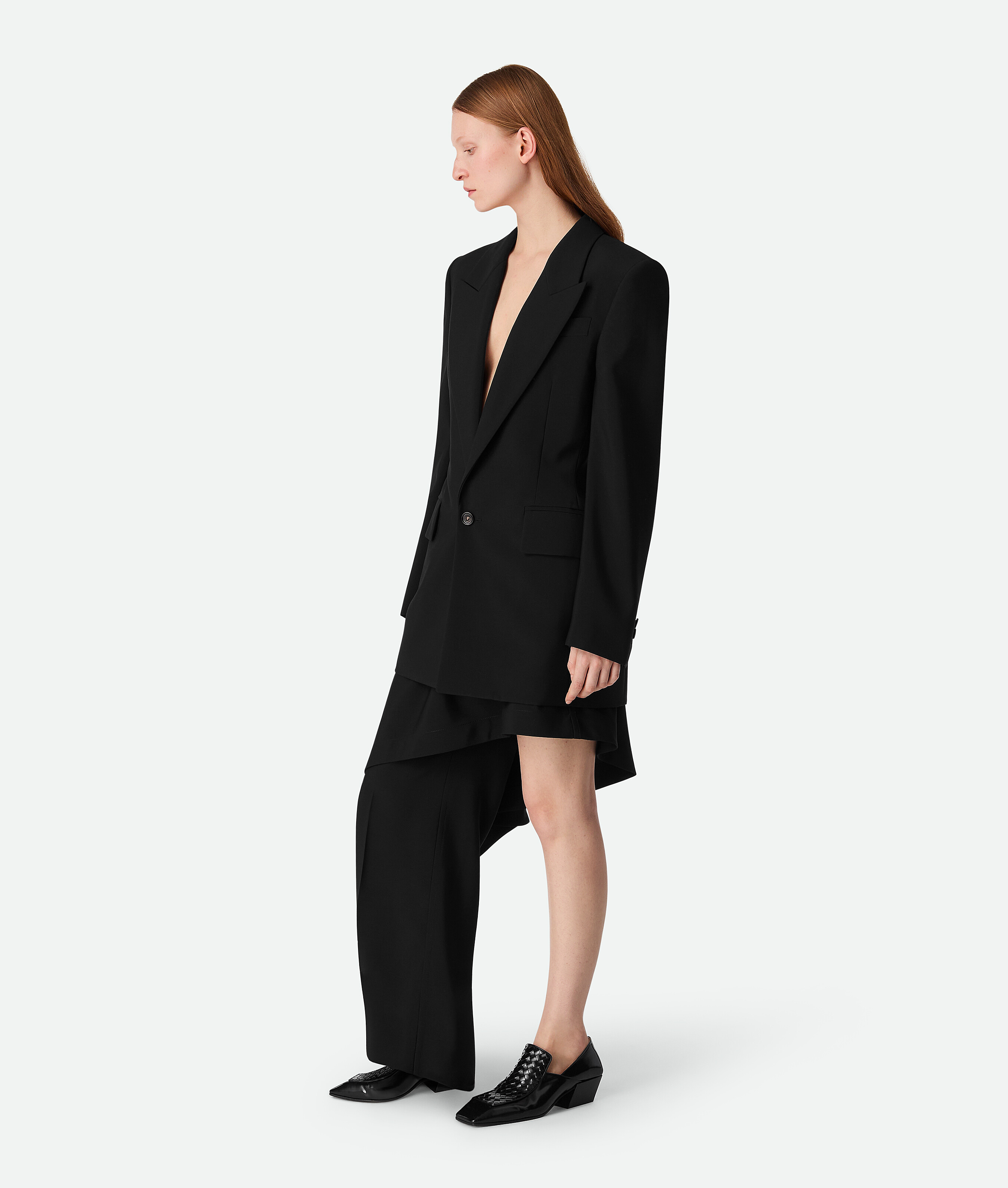Shop Bottega Veneta Light Wool Jacket In Black