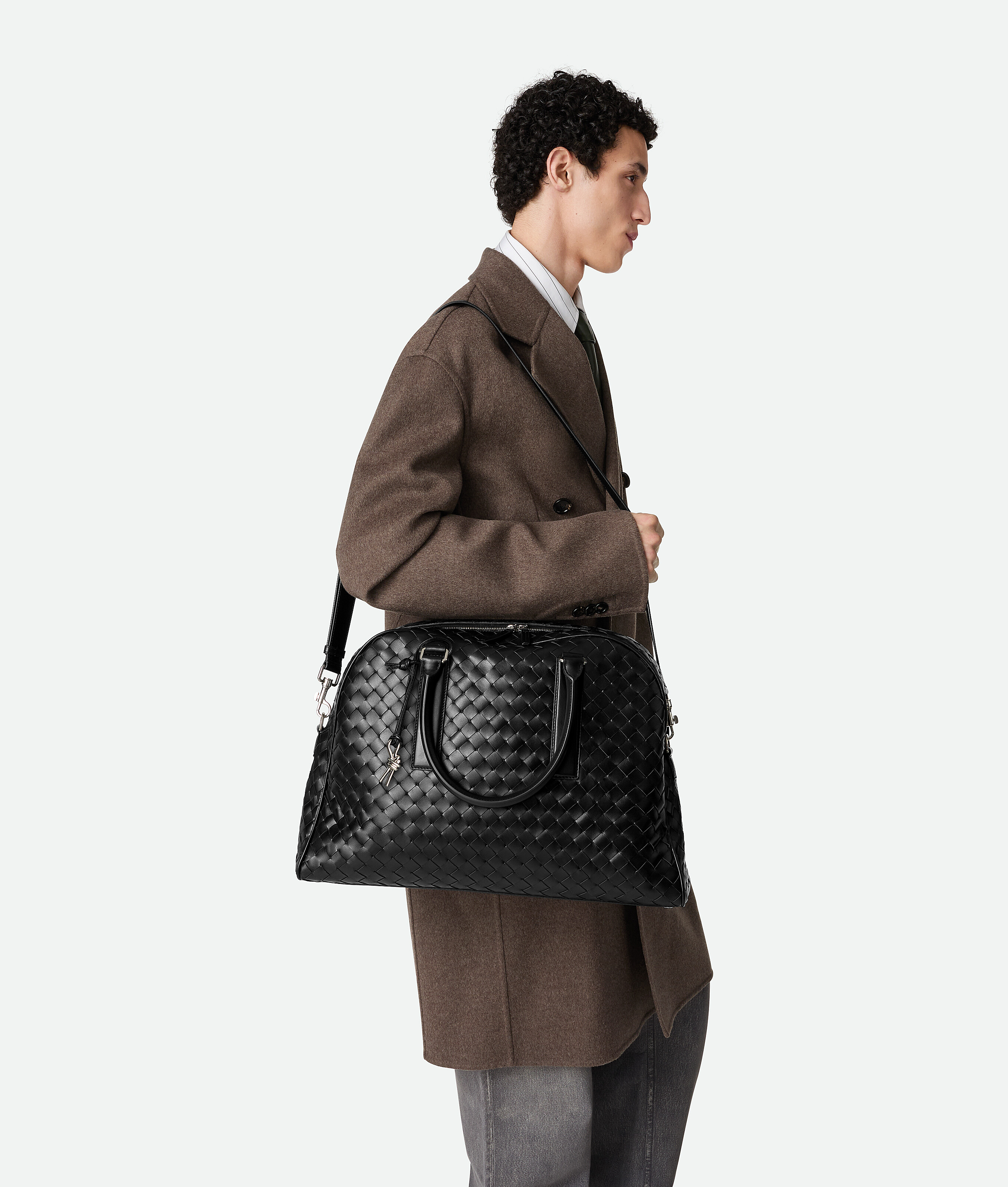 Bottega Veneta Intrecciato Leather Bag In Black