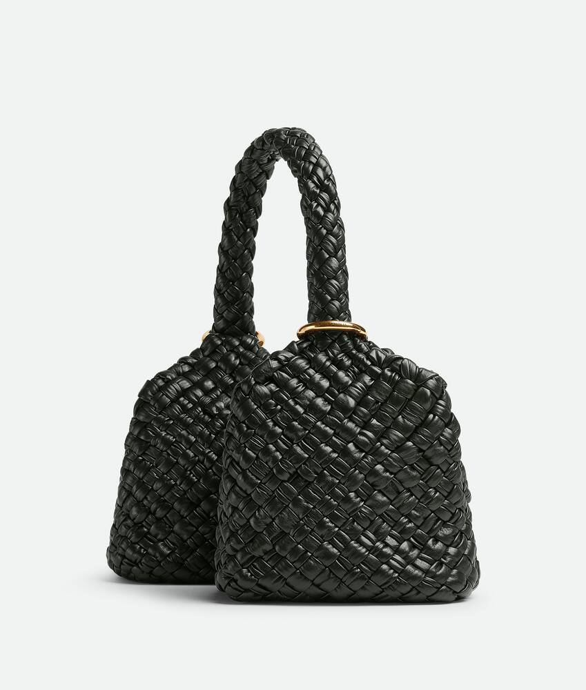 Bottega Veneta - Black Woven Leather Bucket Bag