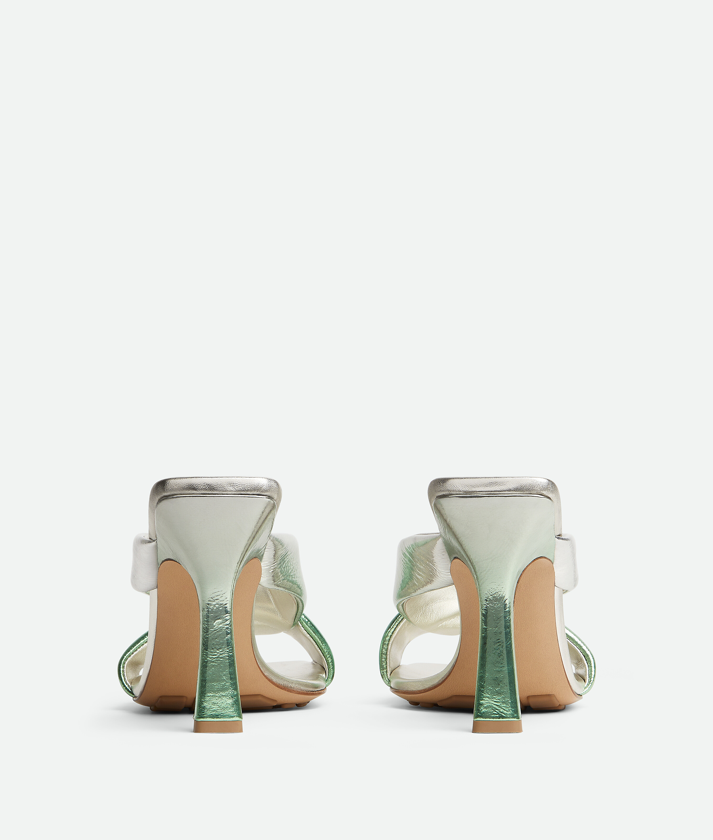 Bottega Veneta Mule Sandal In Silver/fresh Mint